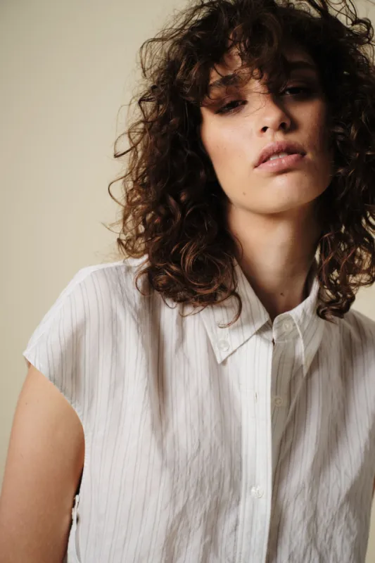 Perth Cap Sleeve Button Blouse made by Saint Art
