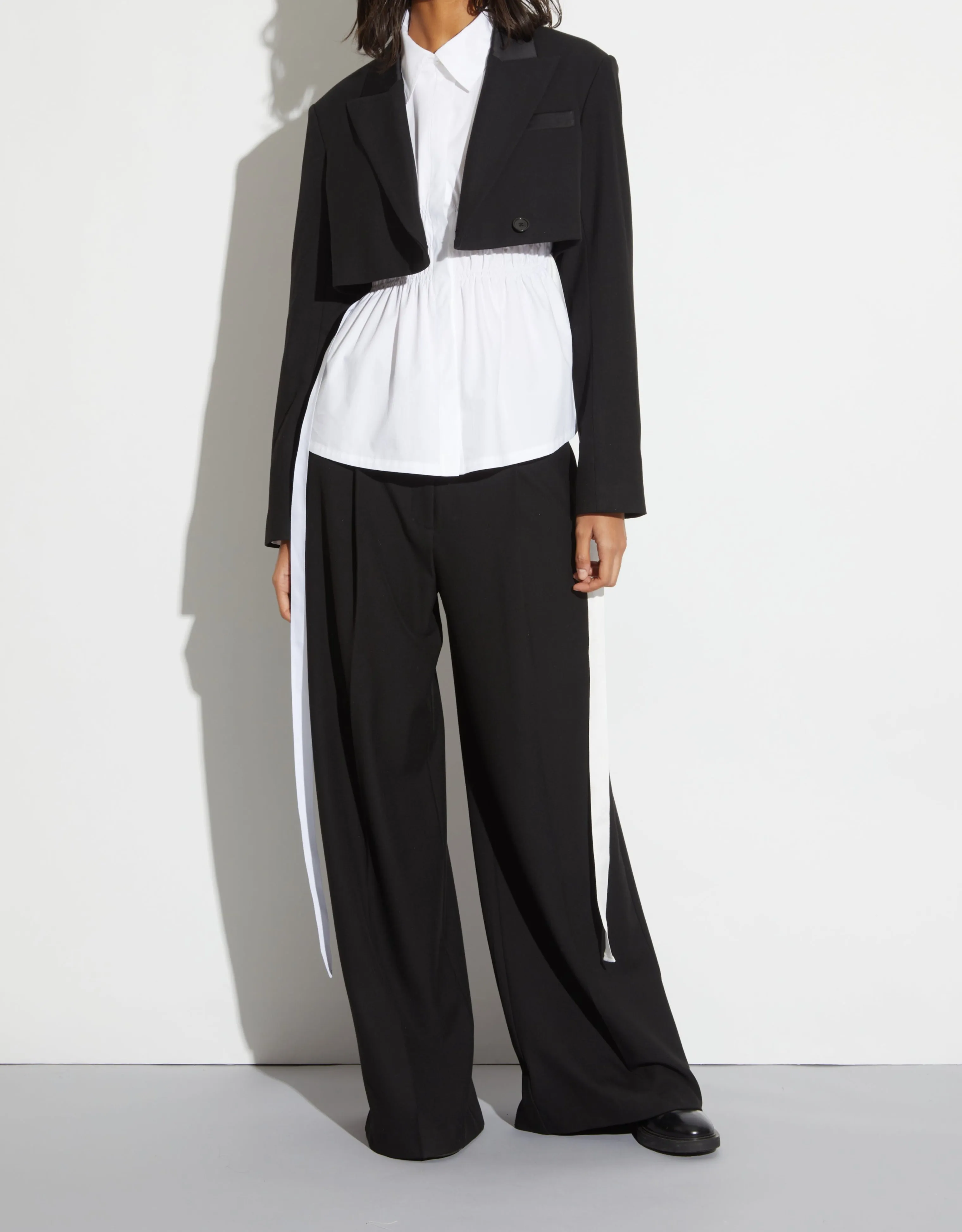 Yvonne Ruched Poplin Blouse, White sold by Saint Art product image thumbnail 3