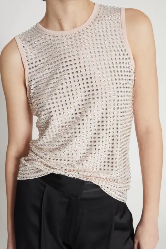 Leila Tank, Blush & Silver Stones sold by Saint Art