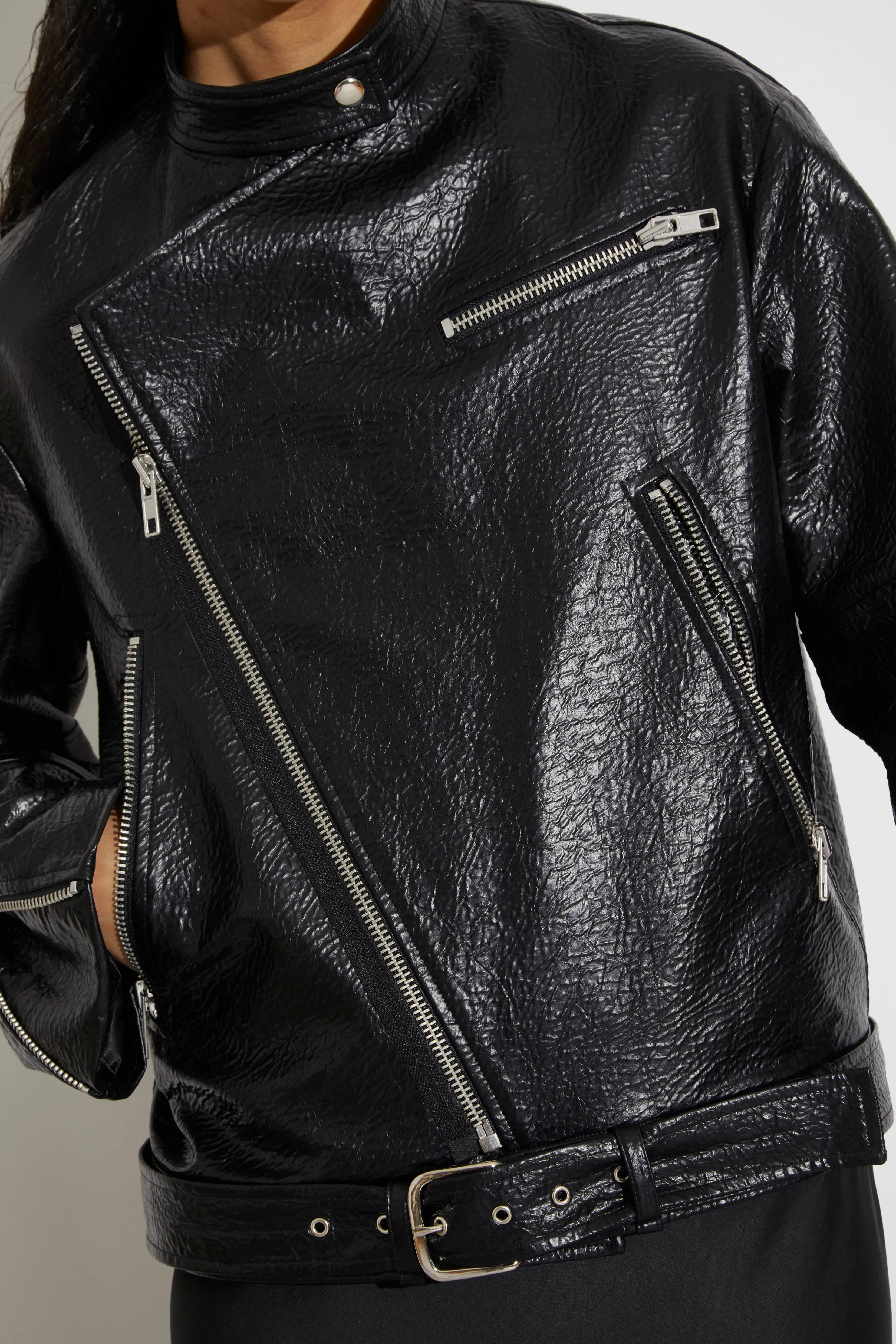 Marley Moto Vegan Leather Jacket, Black sold by Saint Art product image thumbnail 3