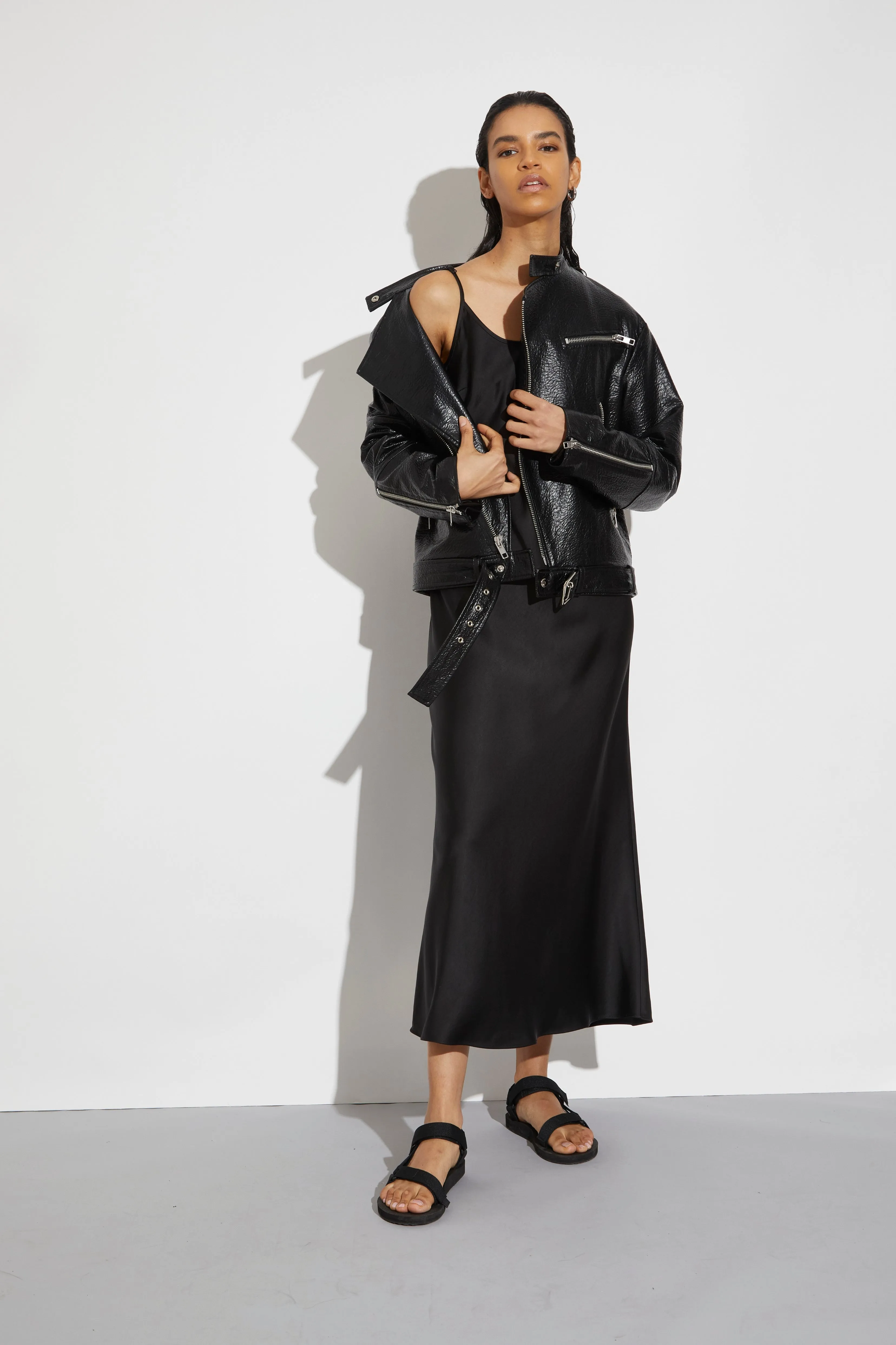 Marley Moto Vegan Leather Jacket, Black sold by Saint Art