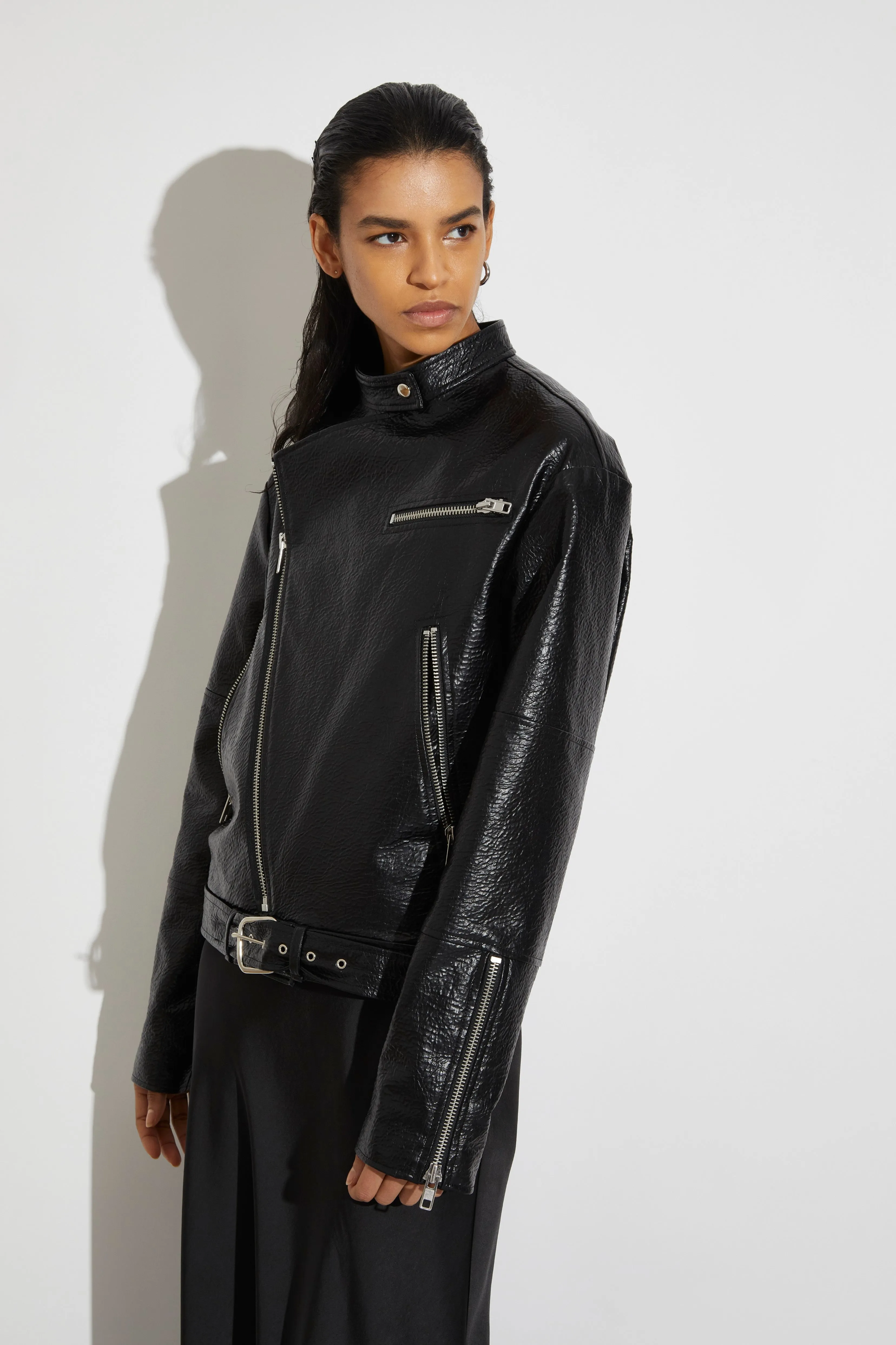 Marley Moto Vegan Leather Jacket, Black sold by Saint Art product image thumbnail 5