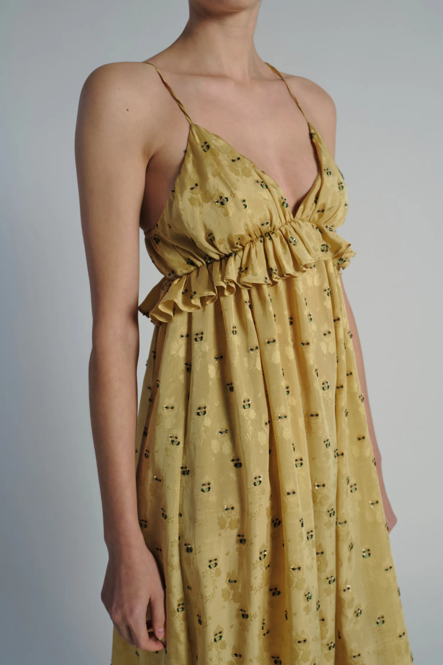 Ruffle Dress, Gold Jacquard sold by Saint Art product image thumbnail 3