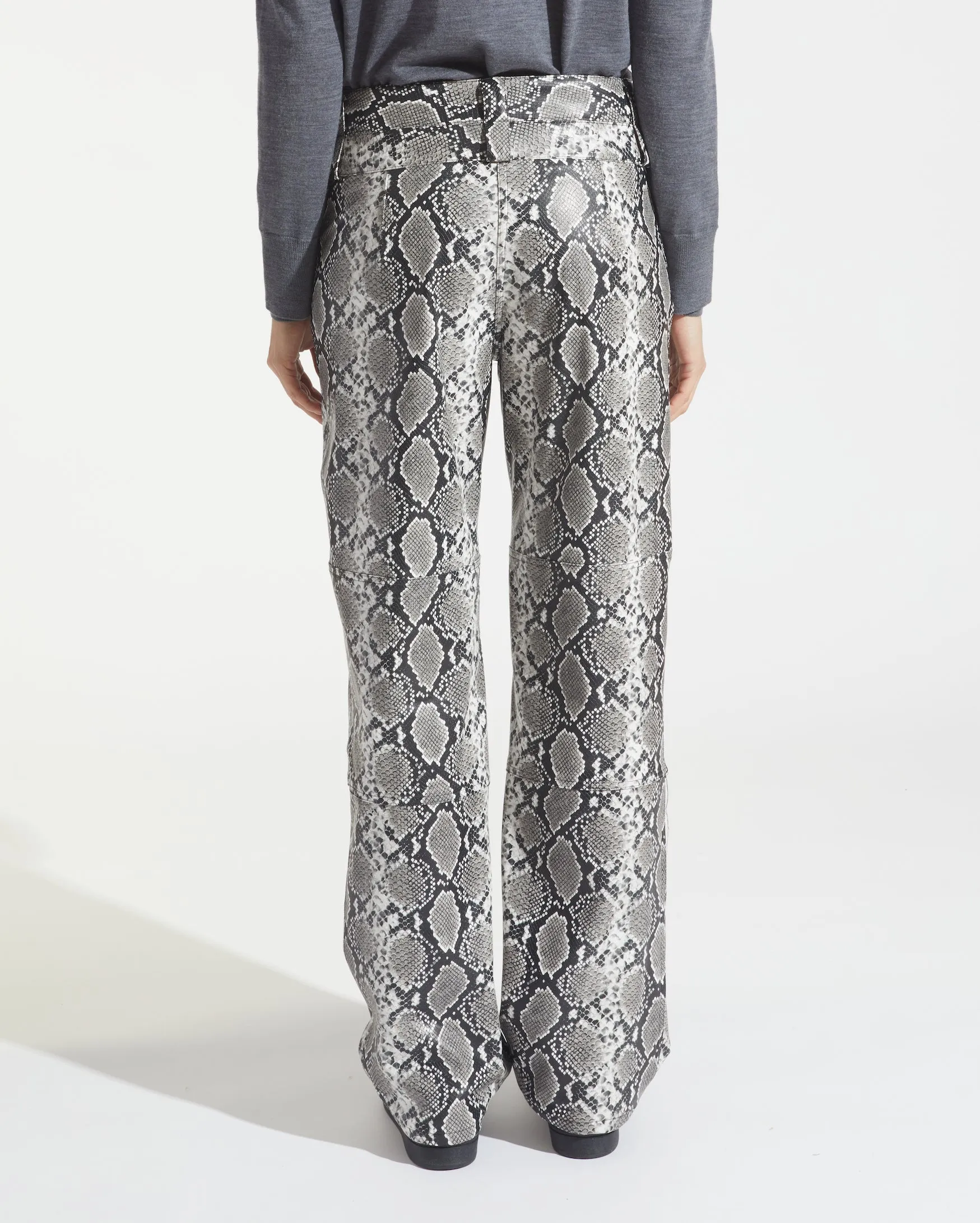 Lauren Low-Rise Straight Leg Leather Pant, Python sold by Saint Art product image thumbnail 4