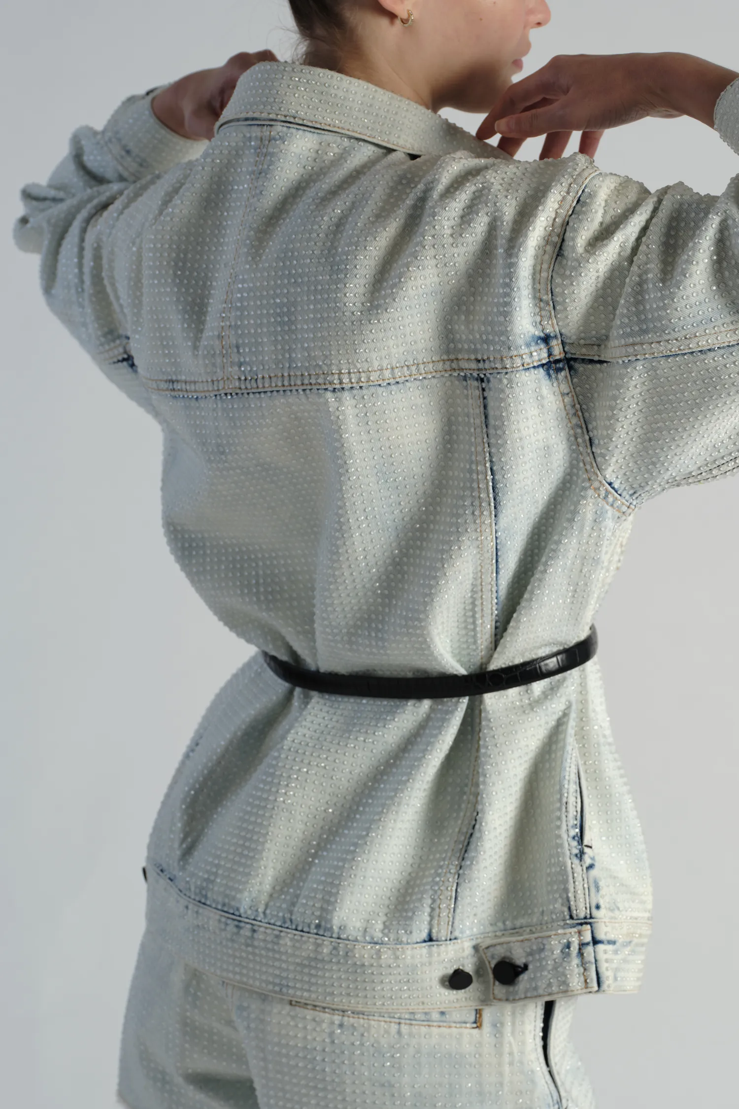 Gabi Embellished Bleached Denim Jacket sold by Saint Art product image thumbnail 5