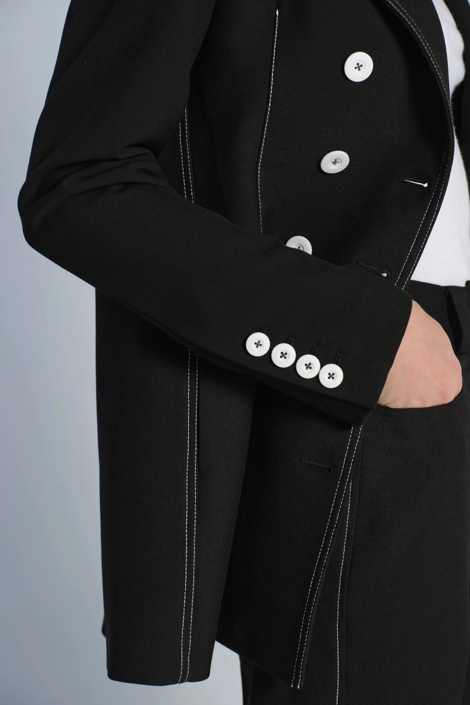Piper Contrast Blazer, Black sold by Saint Art product image thumbnail 3