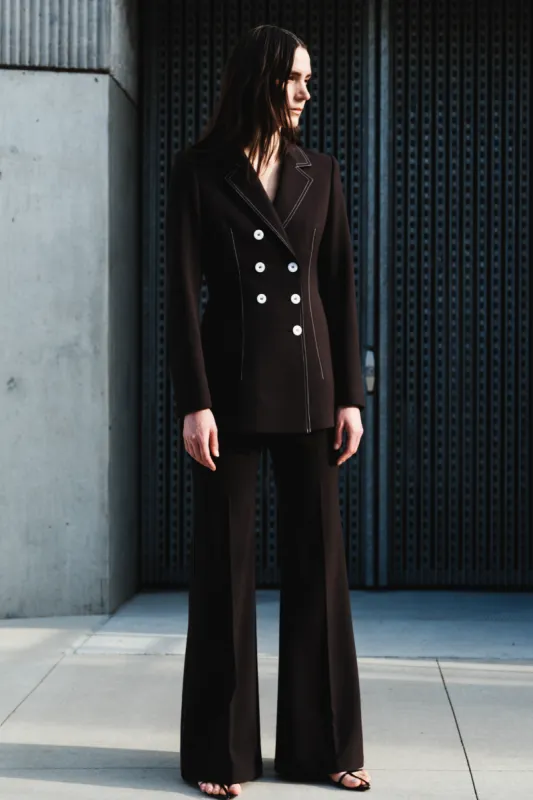 Piper Contrast Blazer, Black sold by Saint Art