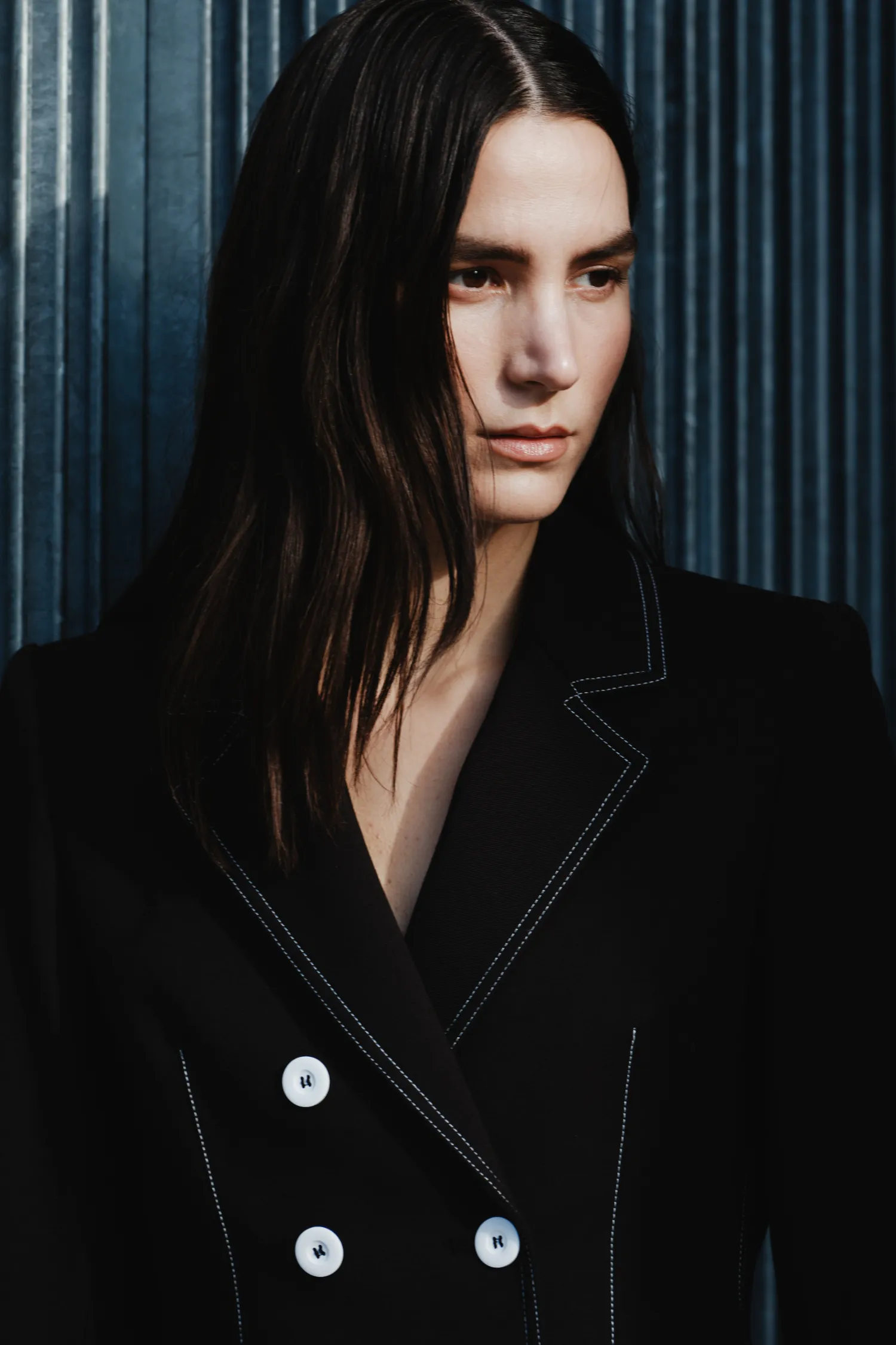 Piper Contrast Blazer, Black sold by Saint Art product image thumbnail 2