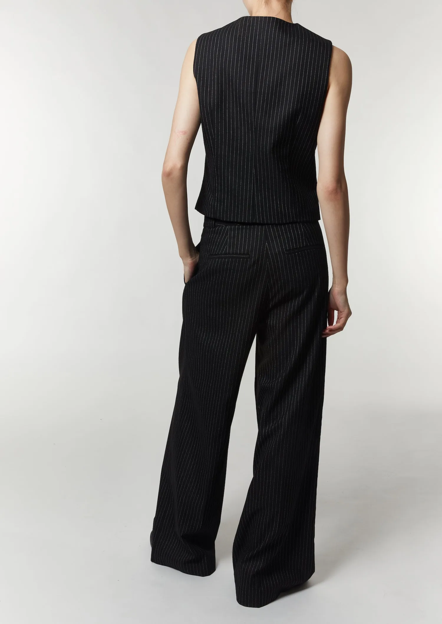 Jada Pinstripe Waistcoat, Charcoal Pinstripe sold by Saint Art product image thumbnail 4