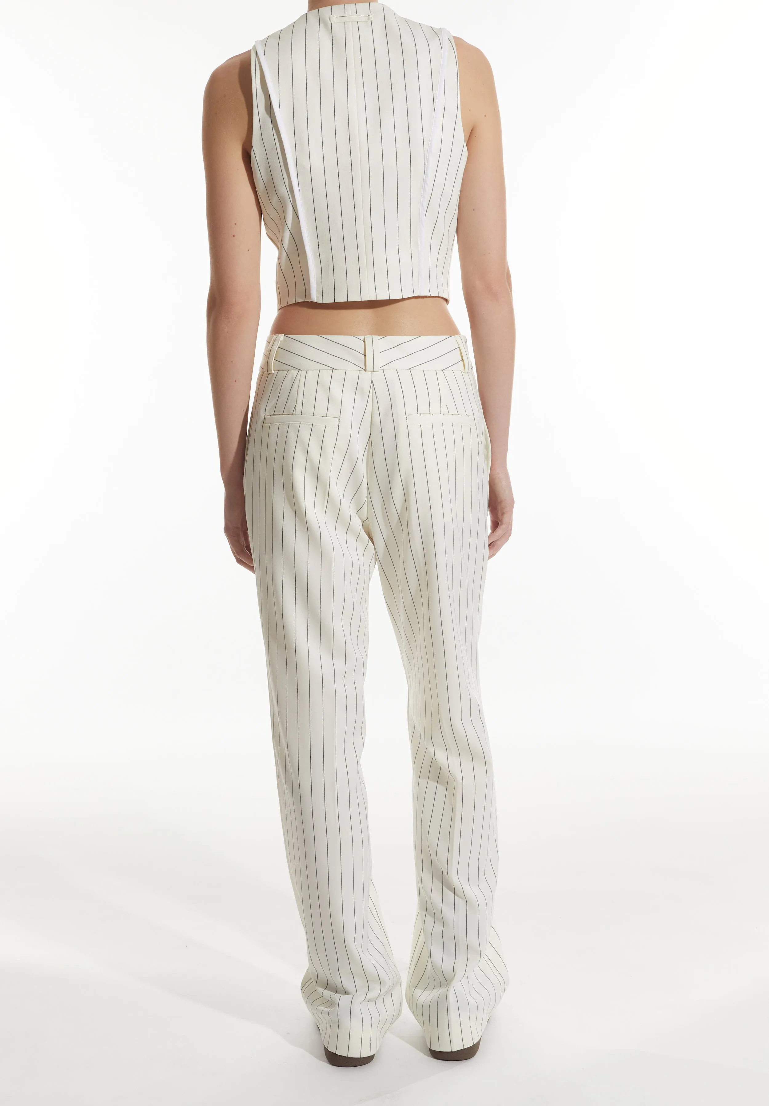 Quinn Combo Pinstripe Waistcoat, White Pinstripe sold by Saint Art product image thumbnail 4