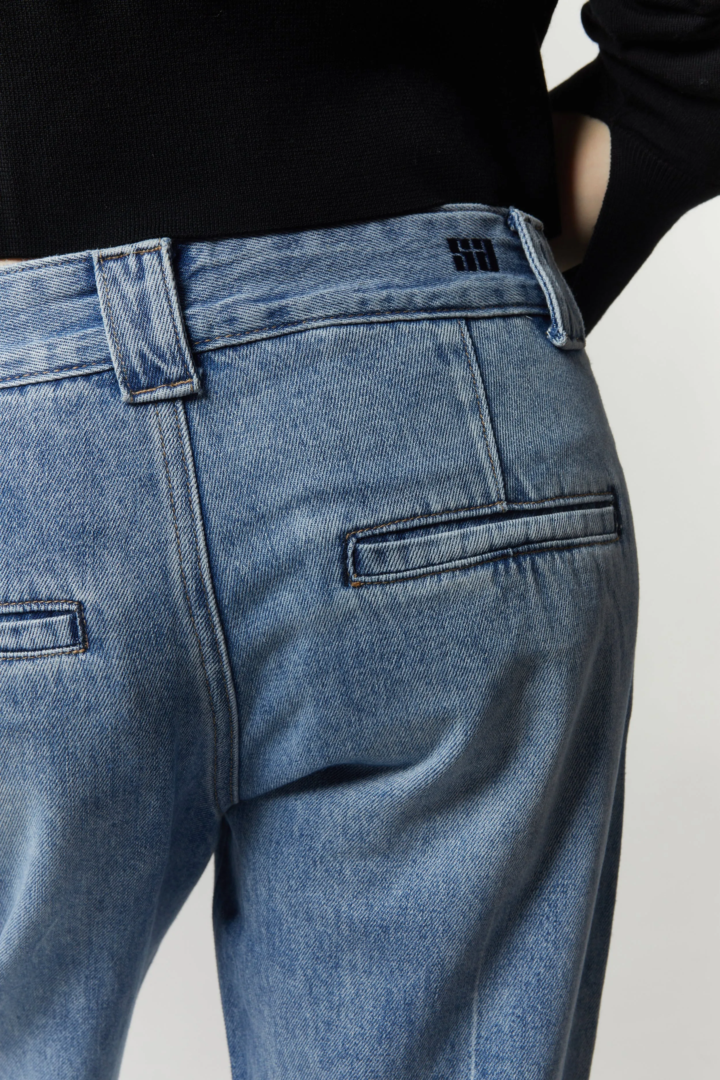 Nessa Denim Pant, Medium Wash sold by Saint Art