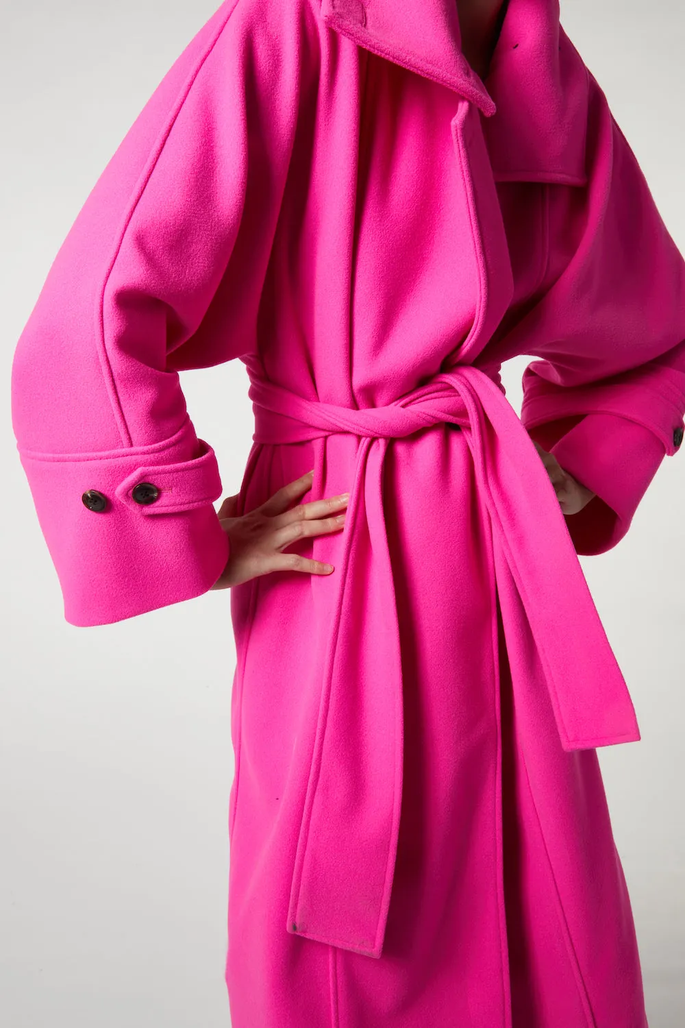 Avery Oversized Coat, Fuchsia sold by Saint Art