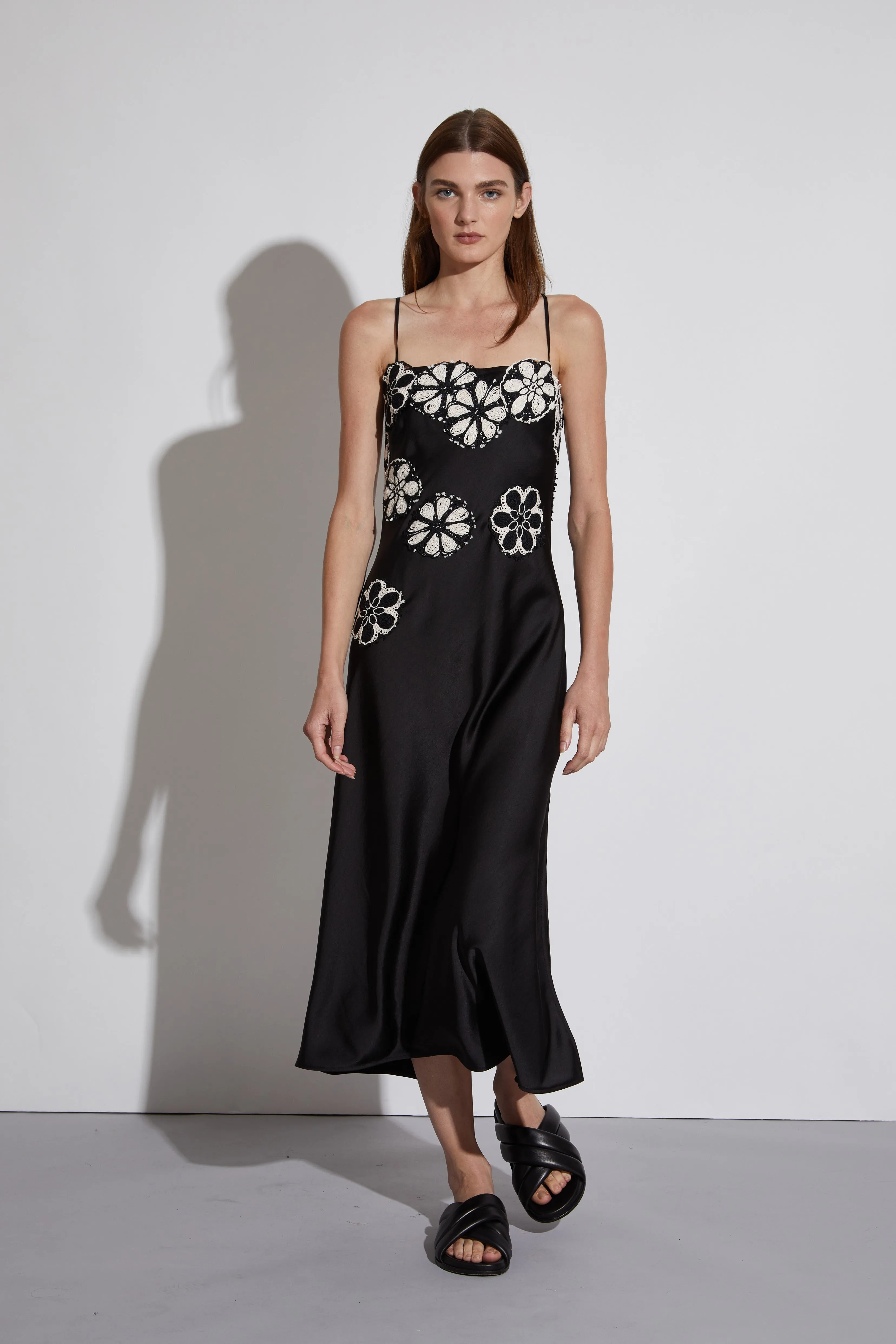 Sage Slip Dress with Crochet, Multi sold by Saint Art product image thumbnail 4