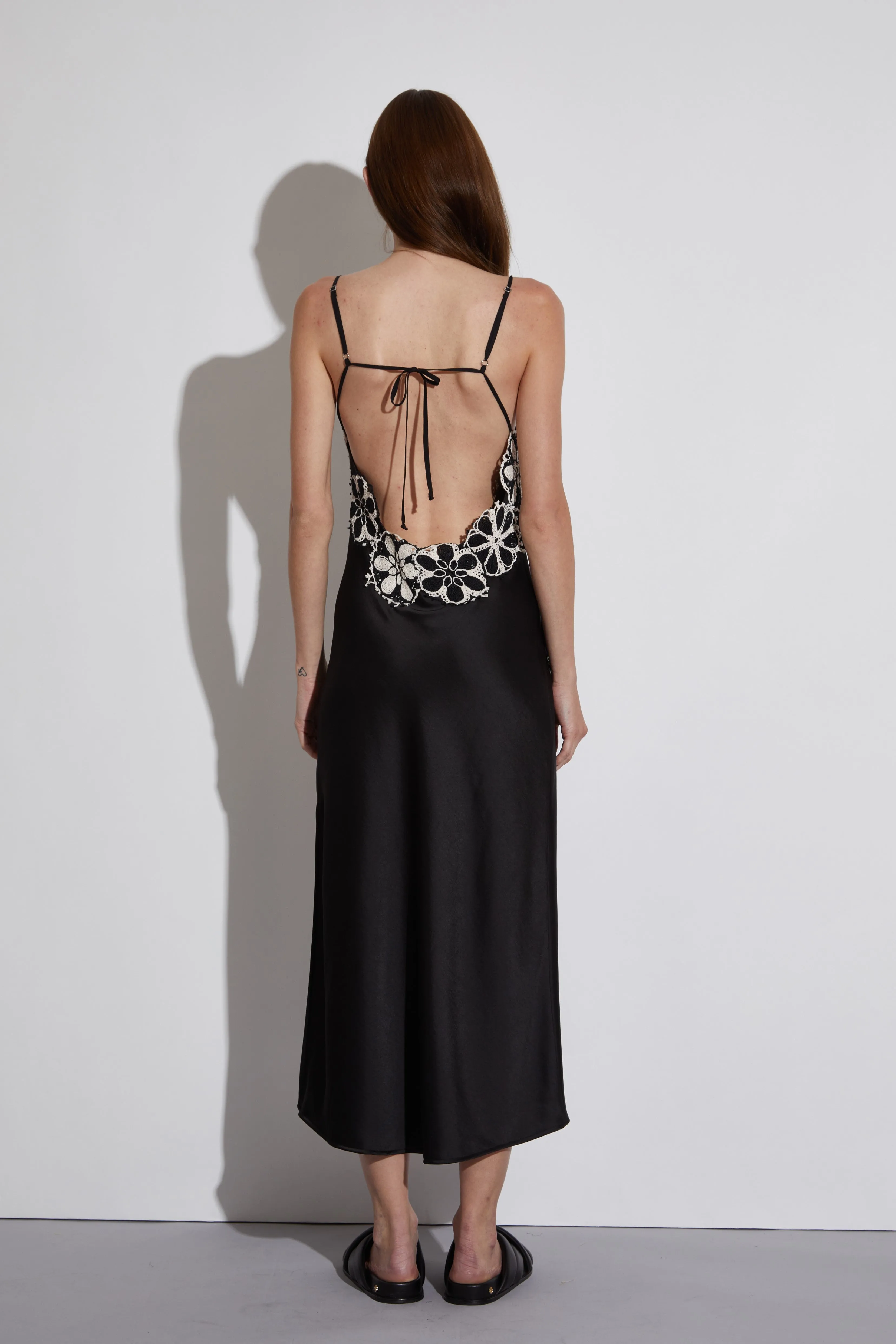 Sage Slip Dress with Crochet, Multi sold by Saint Art product image thumbnail 2