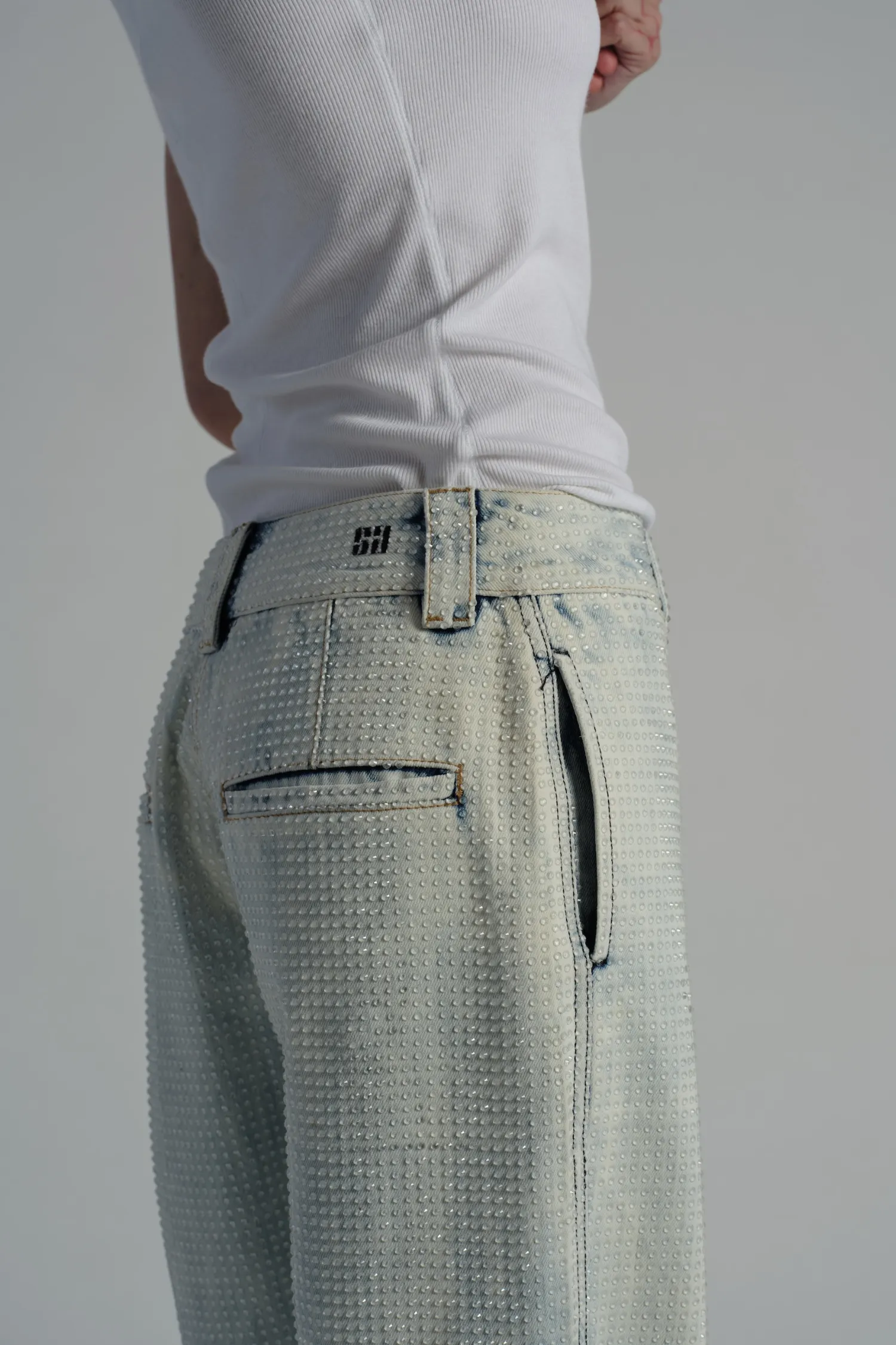 Nessa Bleached Embellished Denim Pant sold by Saint Art product image thumbnail 4