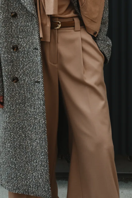 Tiffany Mid-Waisted Wide Leg Trouser, Camel sold by Saint Art