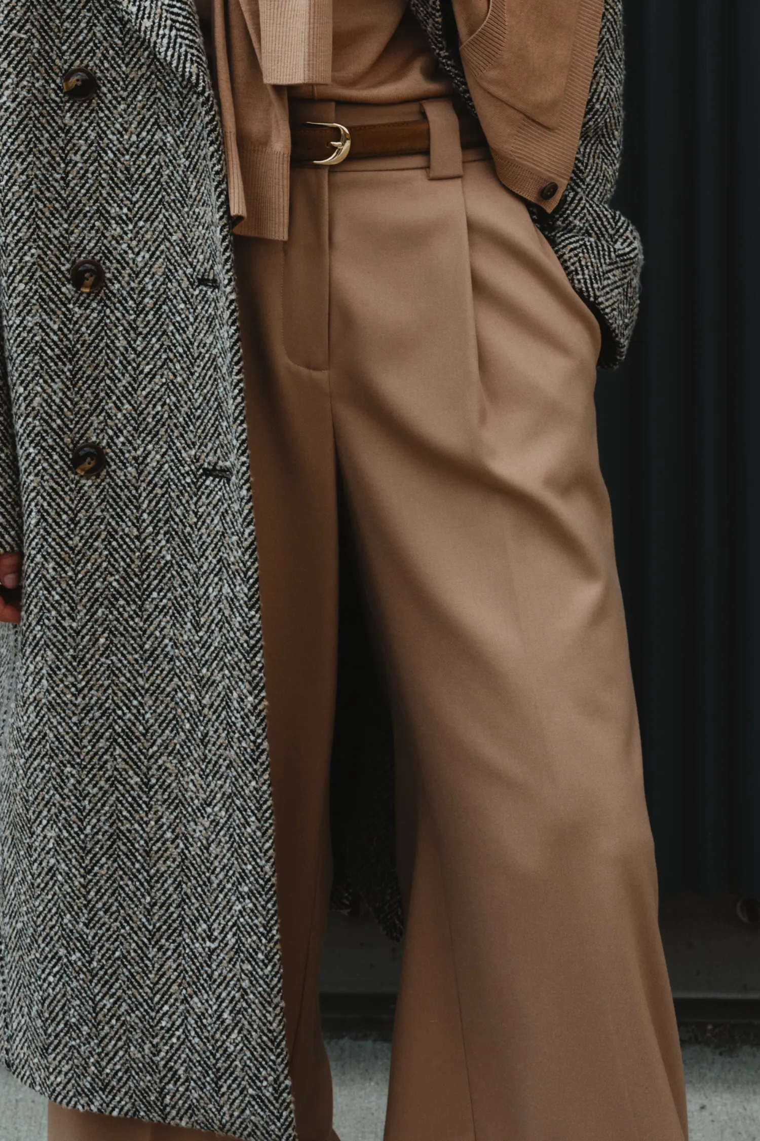 Tiffany Mid-Waisted Wide Leg Trouser, Camel sold by Saint Art