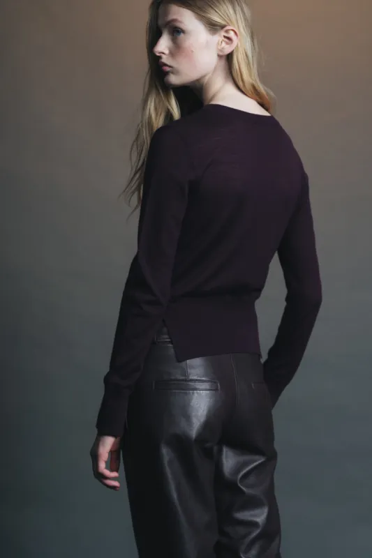 Nessa Leather Pant, Burgundy sold by Saint Art