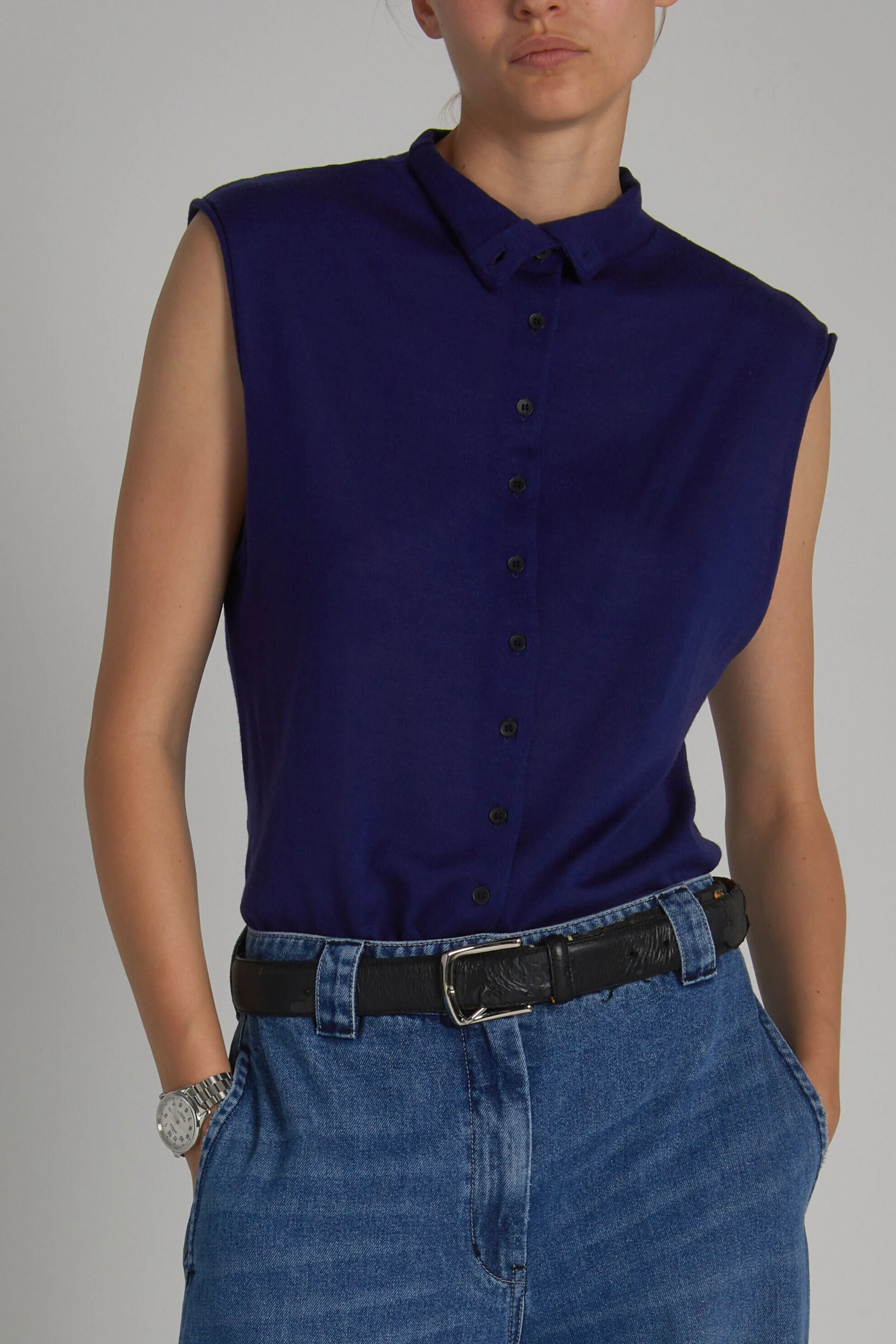 Brooke Sleeveless Sweater, Charcoal sold by Saint Art