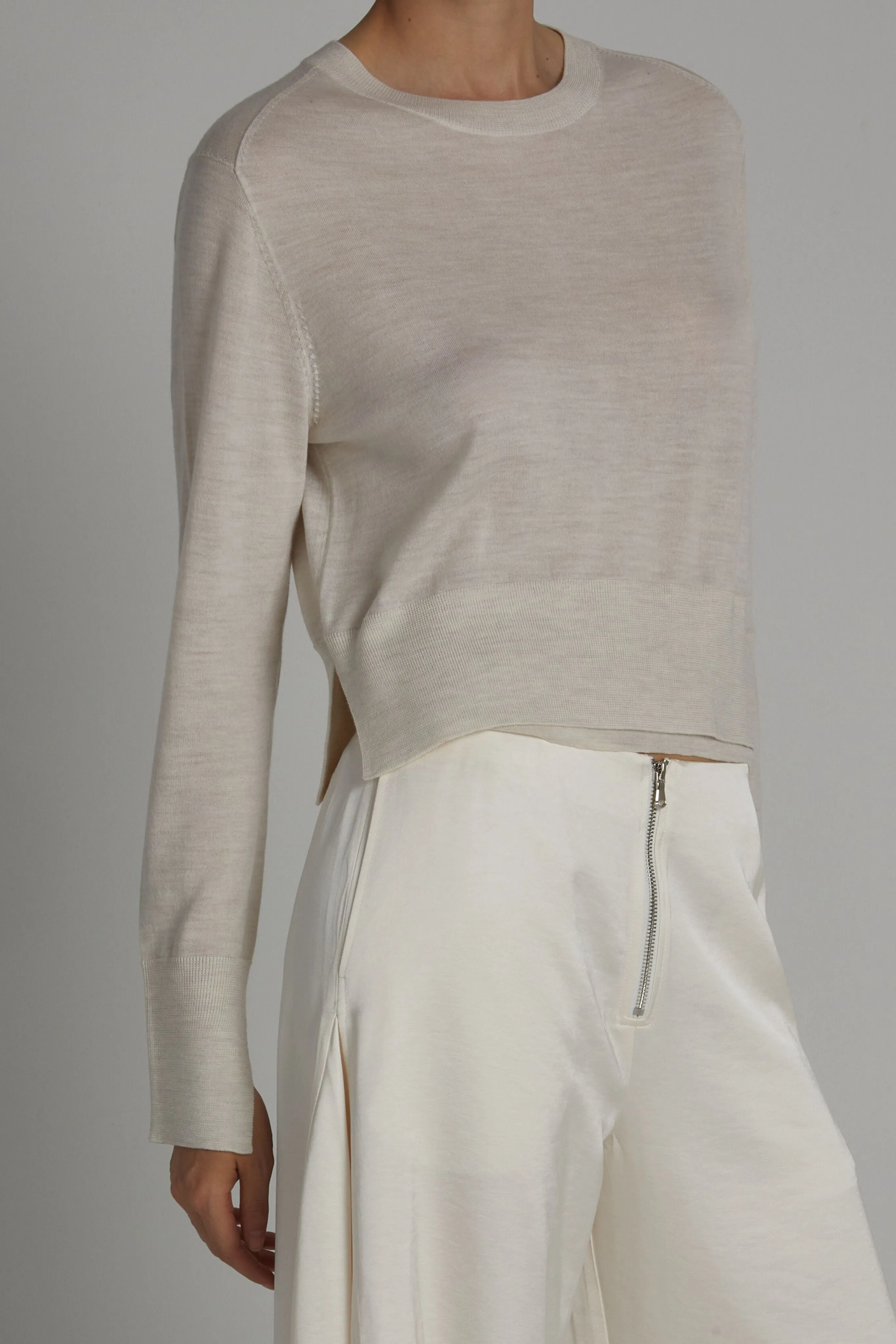 Elodie Layered Crewneck Knit, Ivory sold by Saint Art product image thumbnail 3