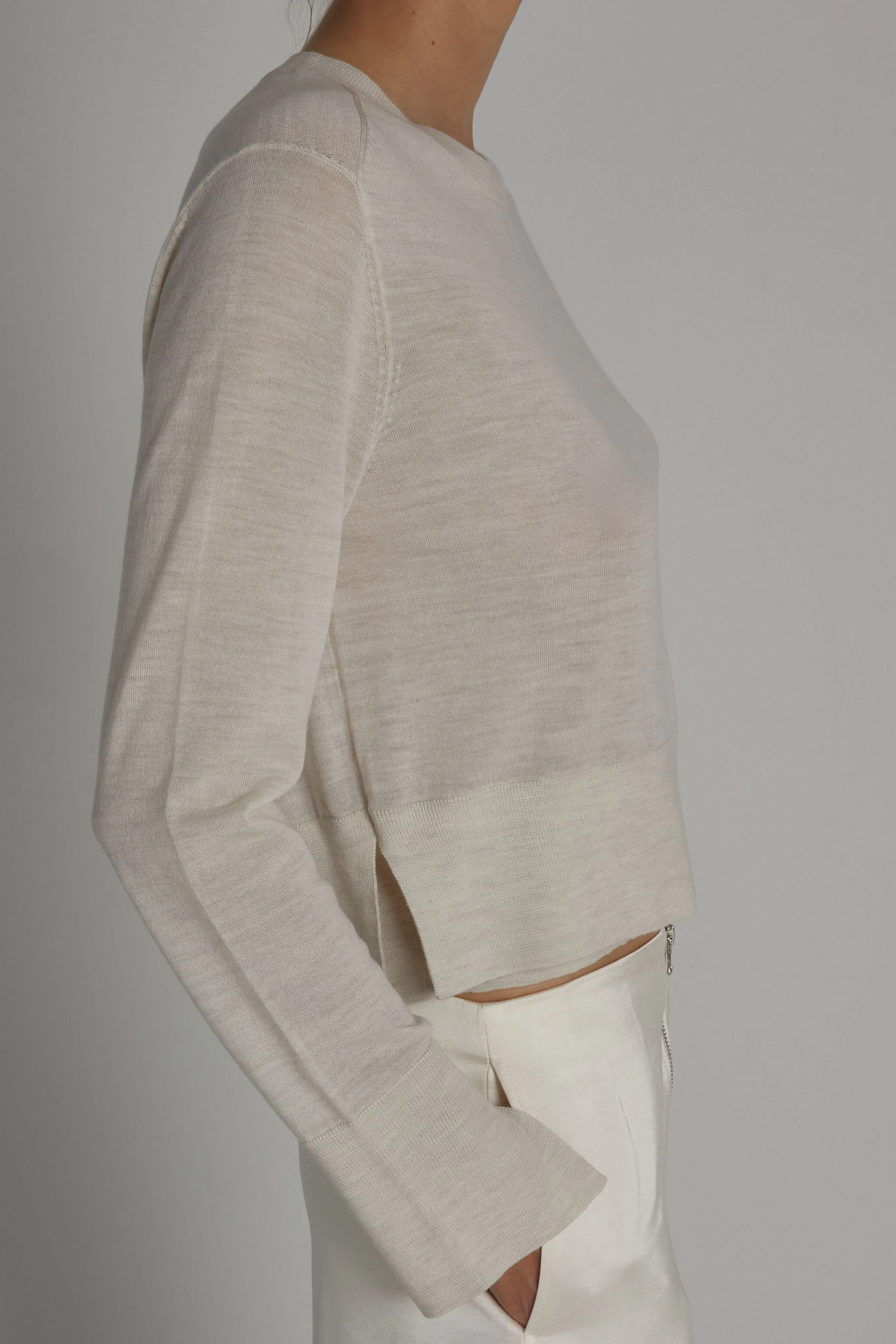 Elodie Layered Crewneck Knit, Ivory sold by Saint Art product image thumbnail 2