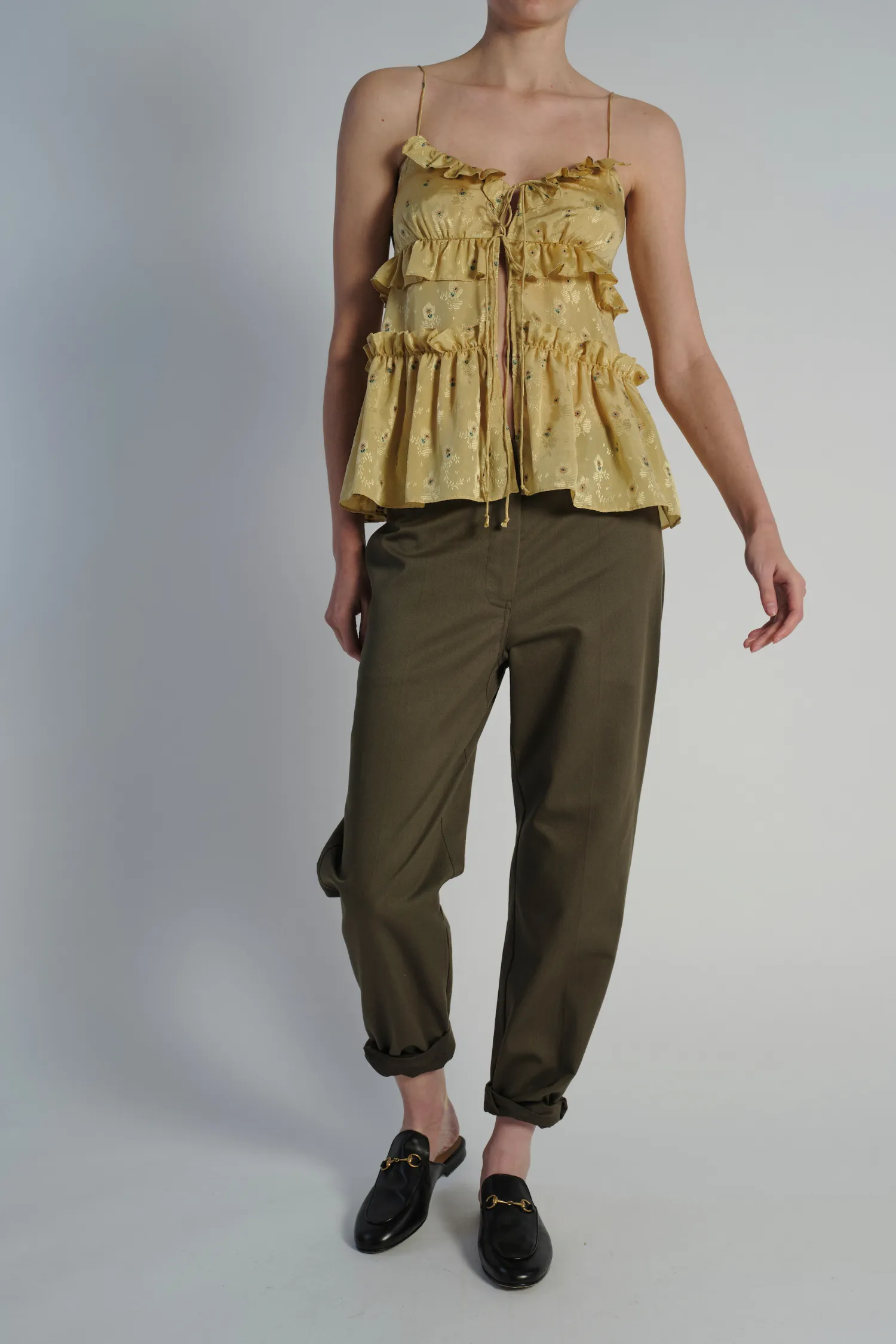 Gianna Metallic Top, Gold Jacquard sold by Saint Art product image thumbnail 2