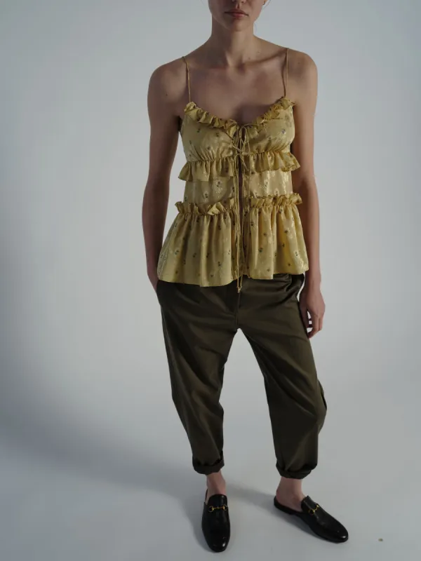 Gianna Metallic Top, Gold Jacquard sold by Saint Art