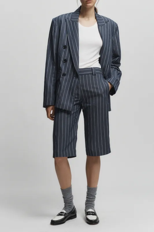 Jen Pinstripe Board Short, Navy sold by Saint Art