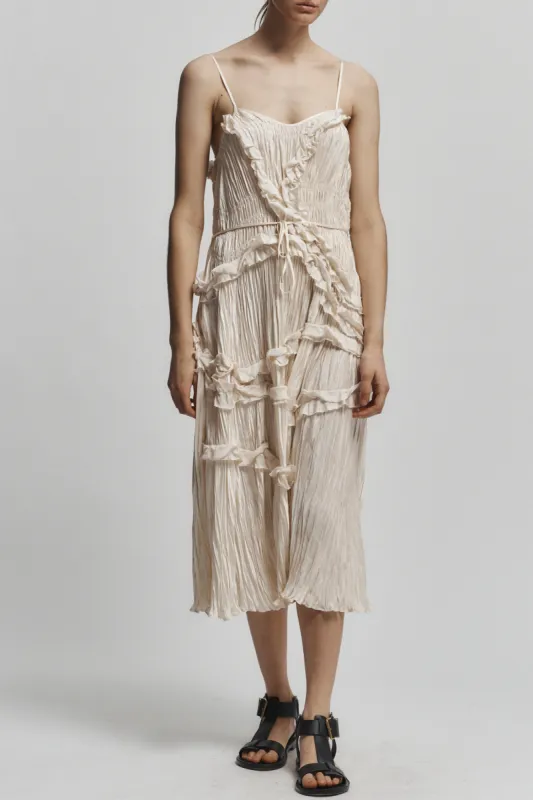 Bella Ruched Midi Dress, Ivory made by Saint Art