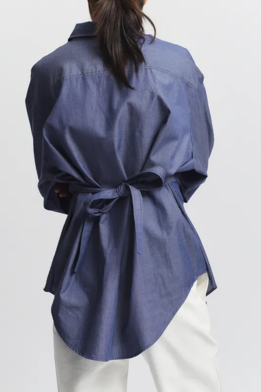 Lara Blouse, Chambray Denim sold by Saint Art