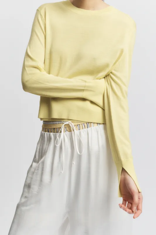 Elodie Layered Crewneck Knit, Canary Yellow sold by Saint Art