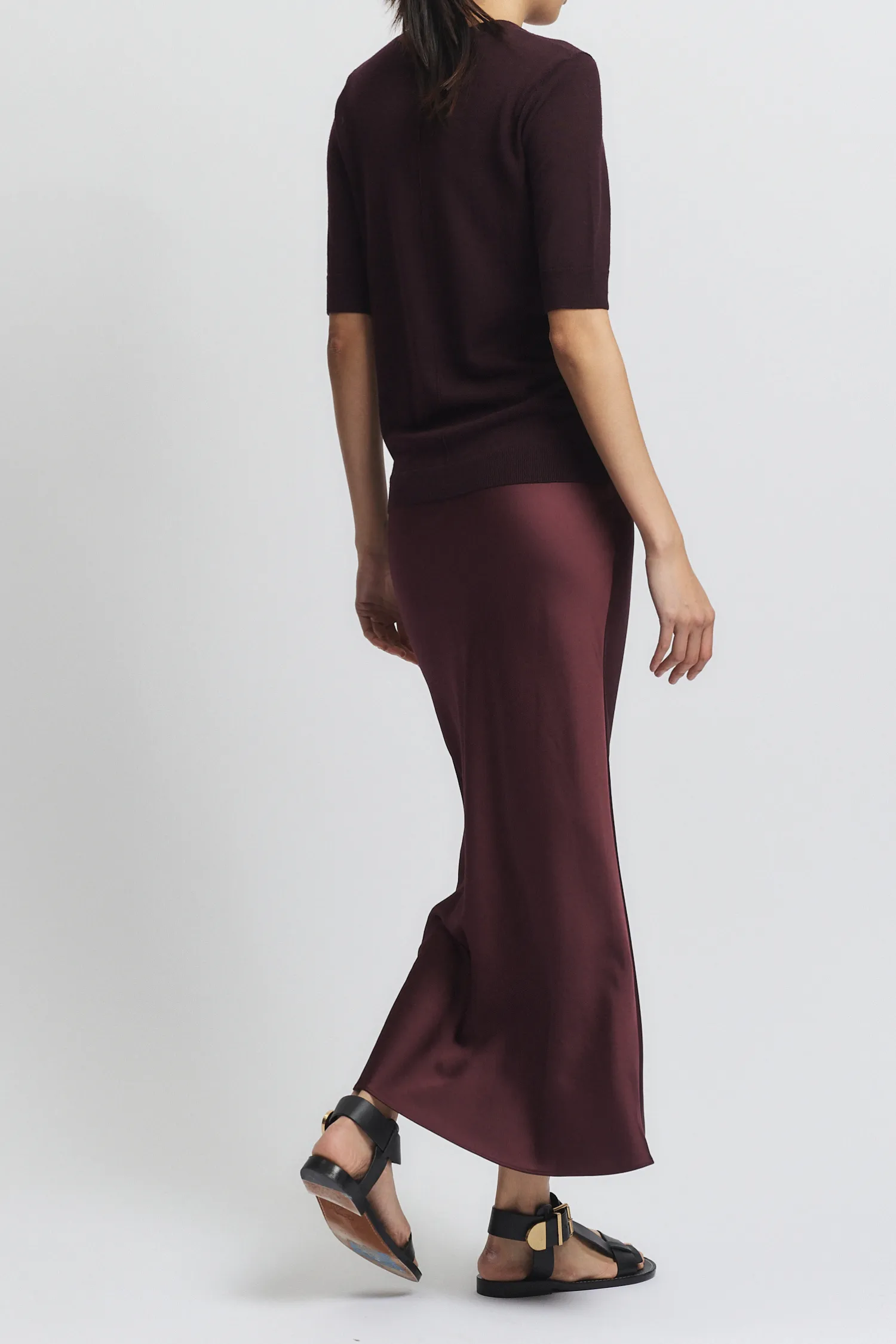 Talia Charmeuse Maxi Skirt, Grape sold by Saint Art product image thumbnail 3