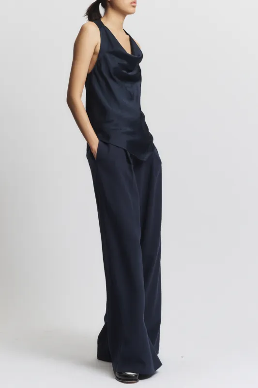 Neve Trouser, Navy Crepe sold by Saint Art