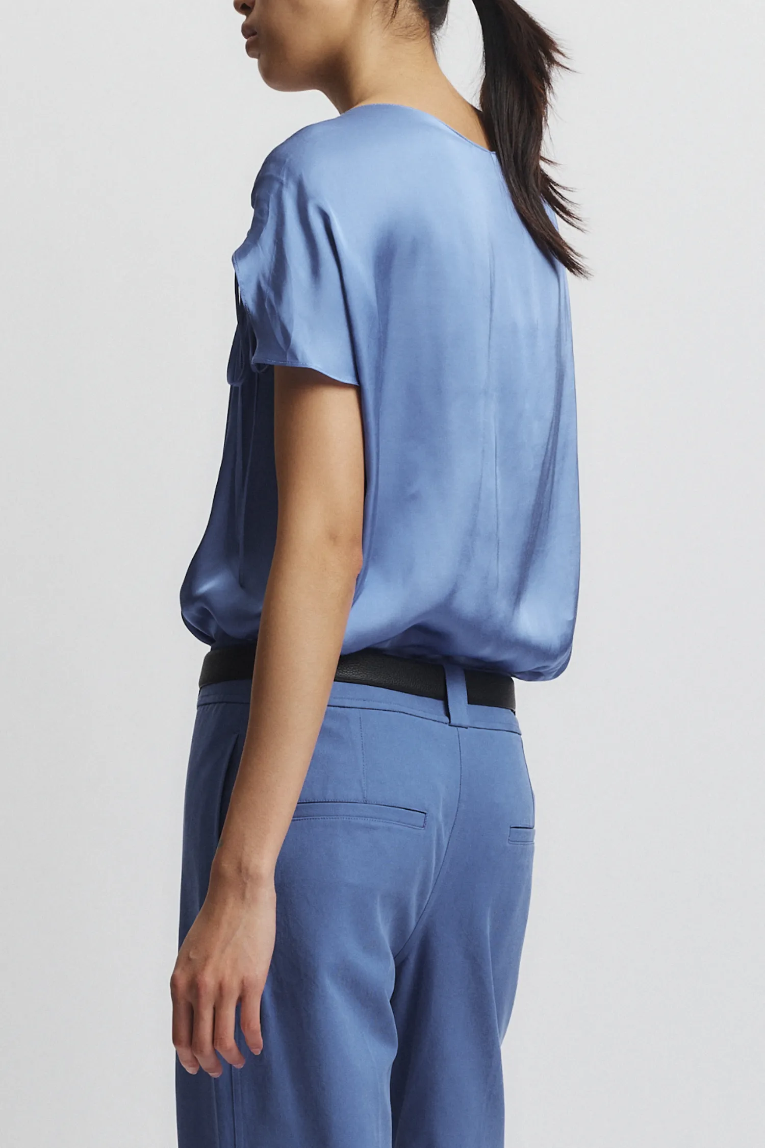 Lola Tie Blouse, Cornflower sold by Saint Art product image thumbnail 2