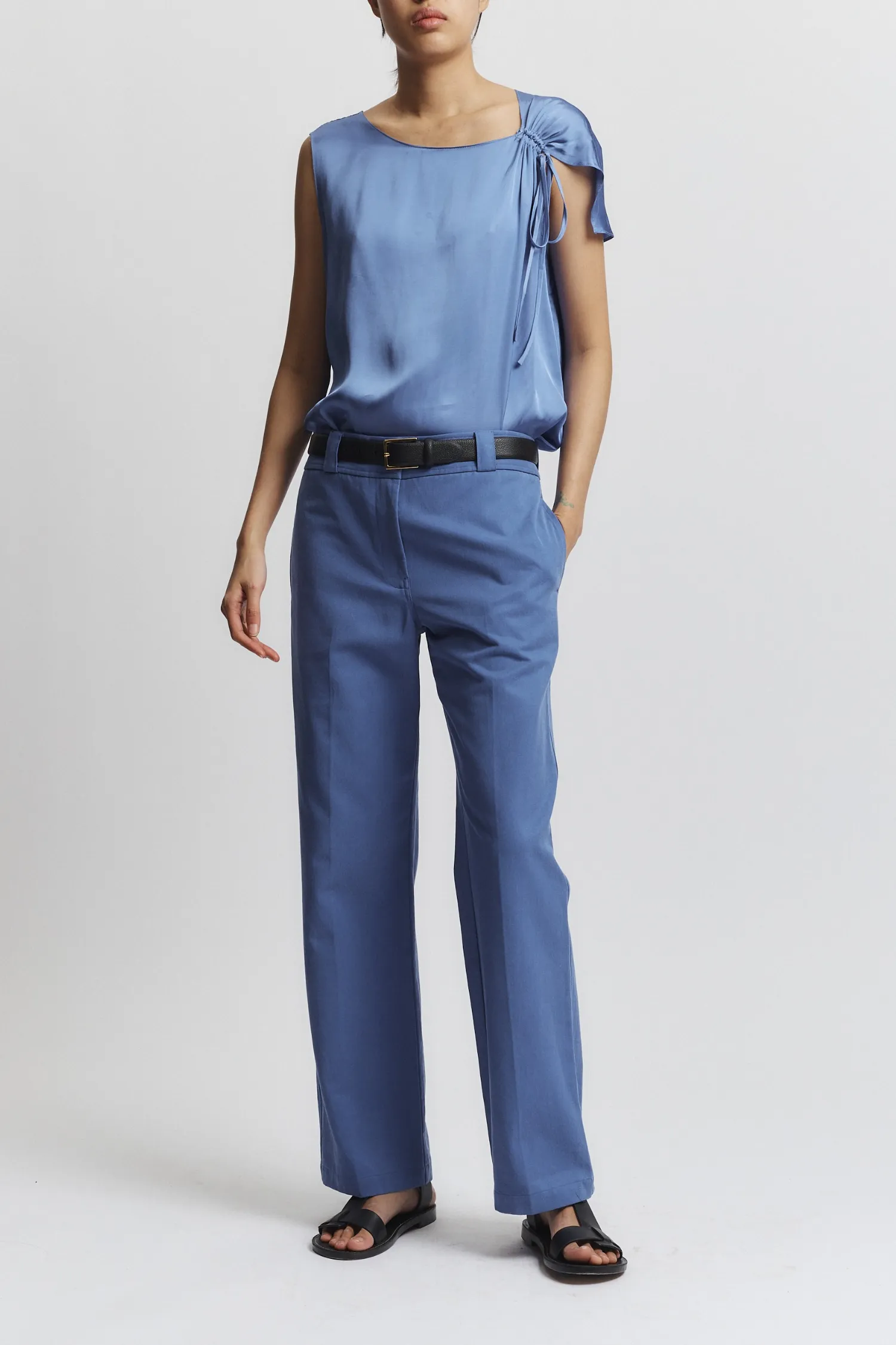 Lola Tie Blouse, Cornflower sold by Saint Art product image thumbnail 3