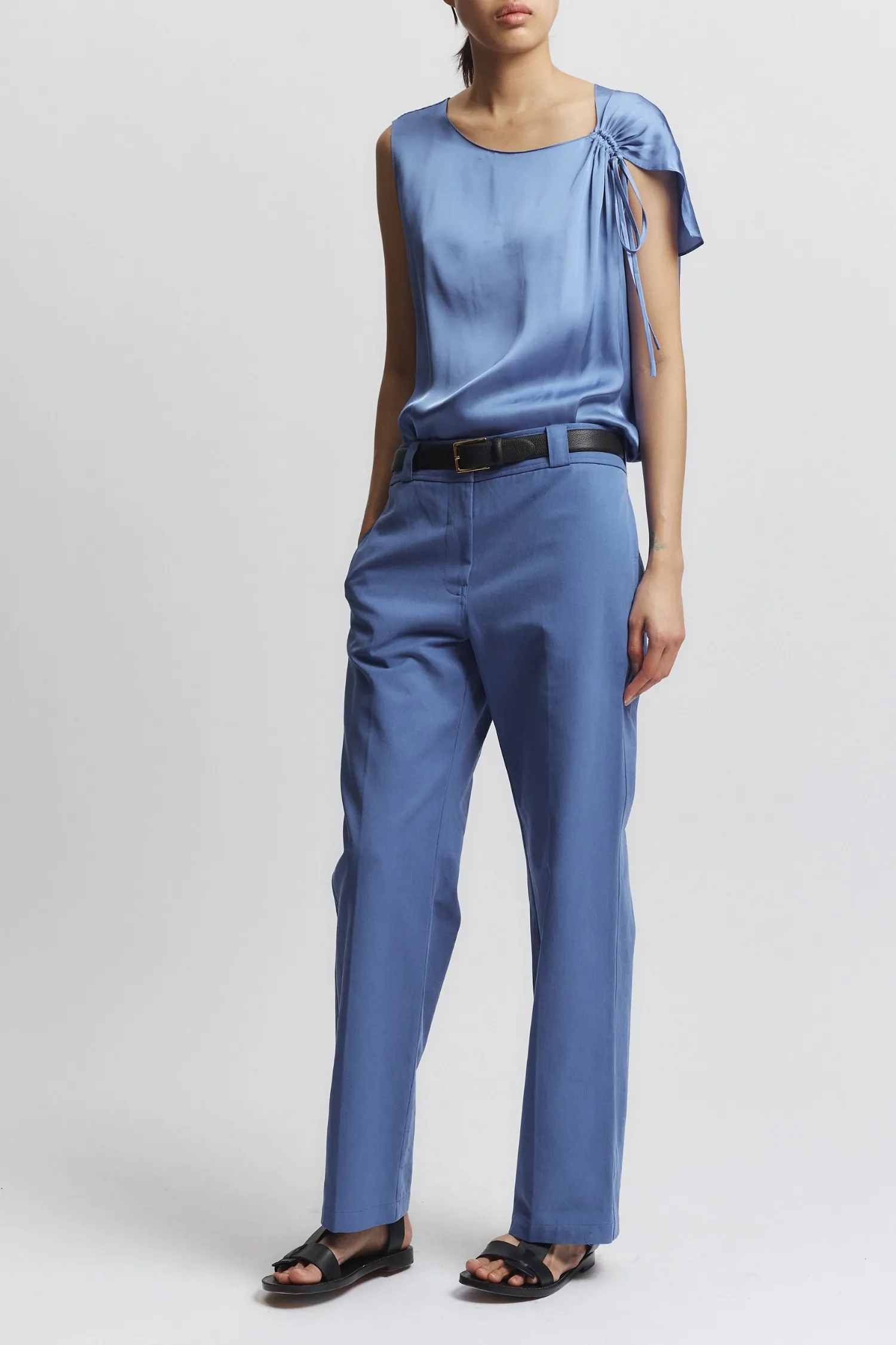 Lola Tie Blouse, Cornflower sold by Saint Art product image thumbnail 4