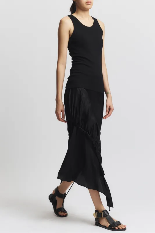 Kalani Asymmetric Skirt, Black made by Saint Art