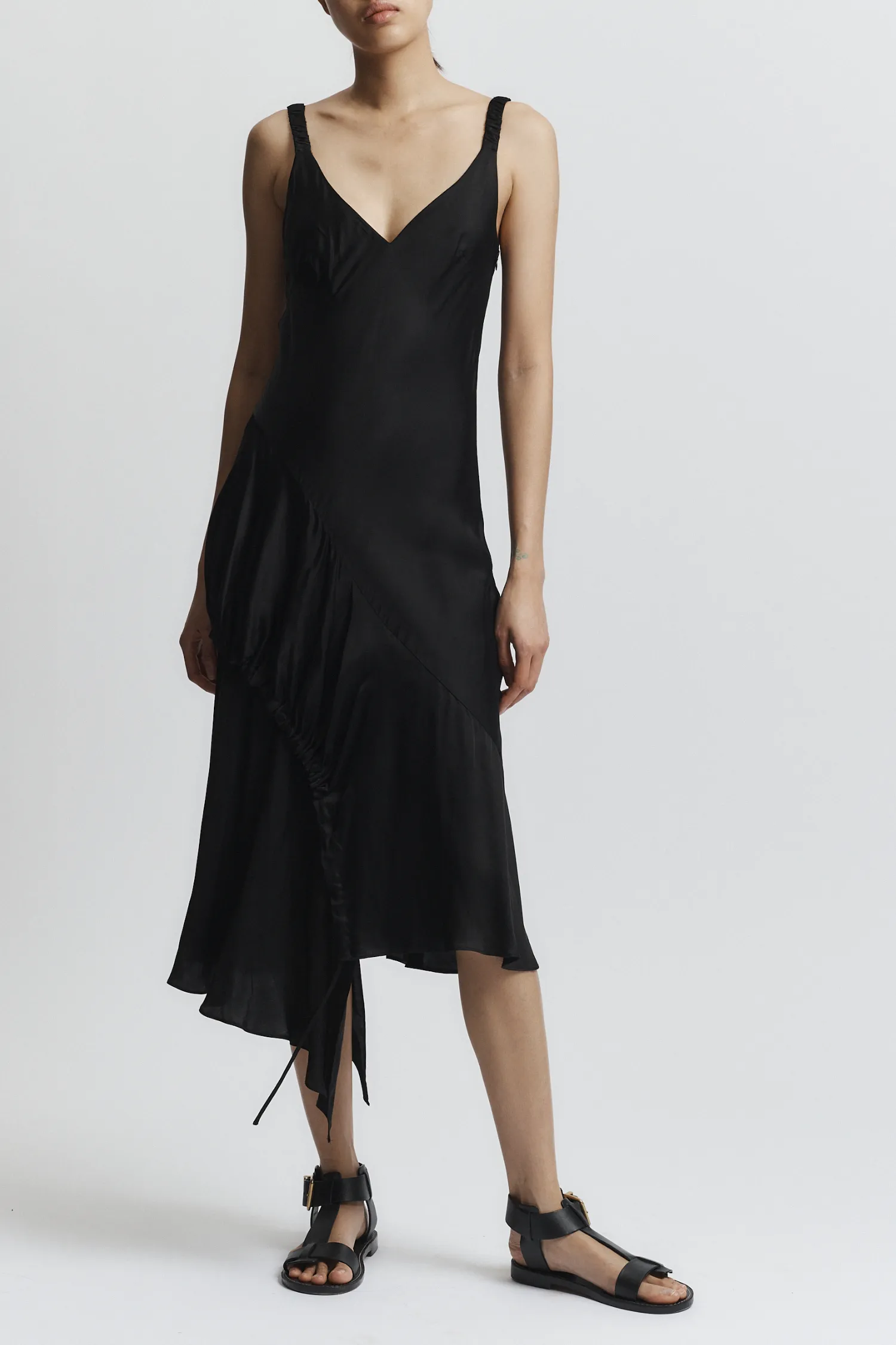 Kaia Asymmetric Midi Dress, Black sold by Saint Art