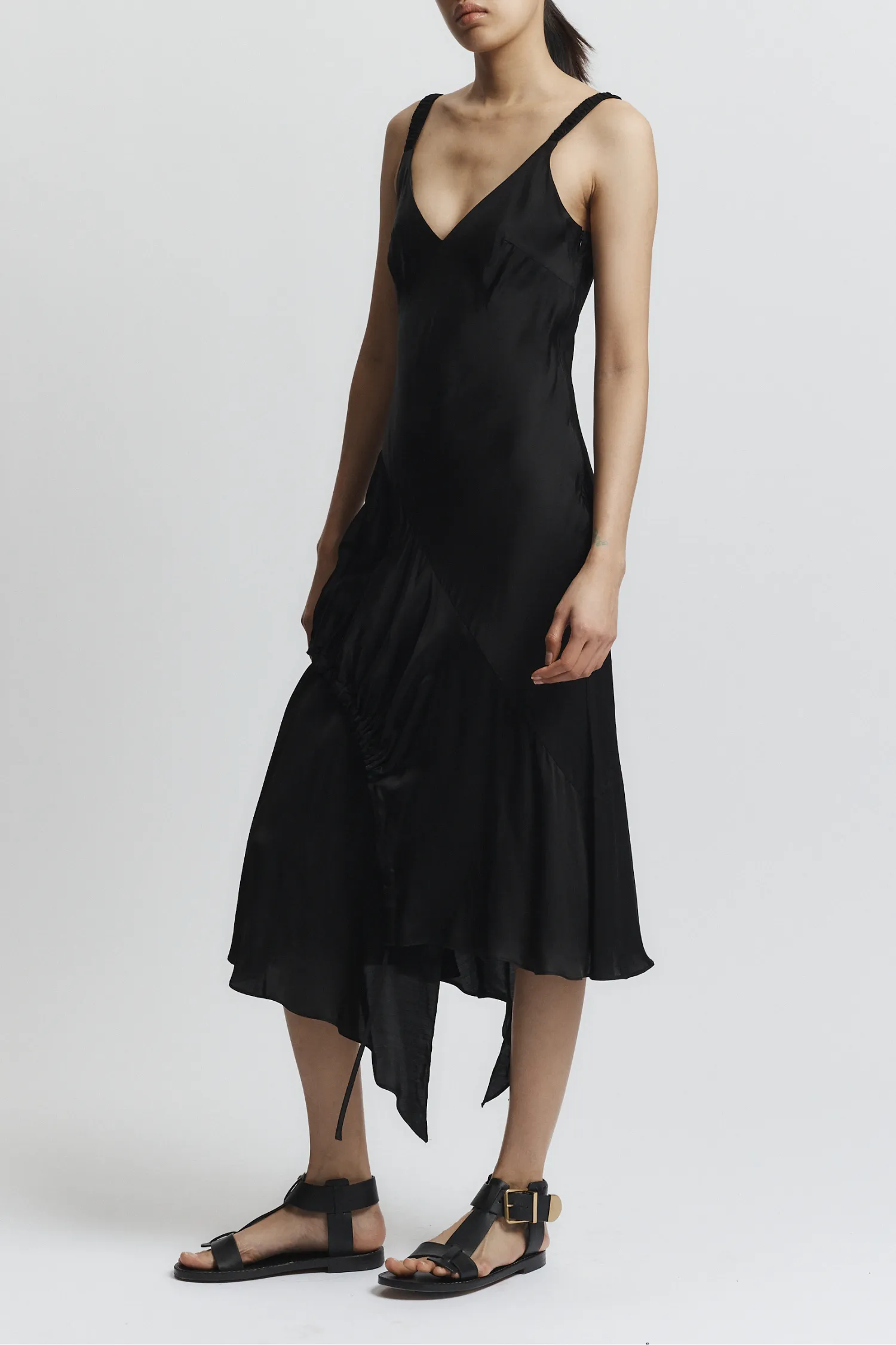 Kaia Asymmetric Midi Dress, Black sold by Saint Art product image thumbnail 3
