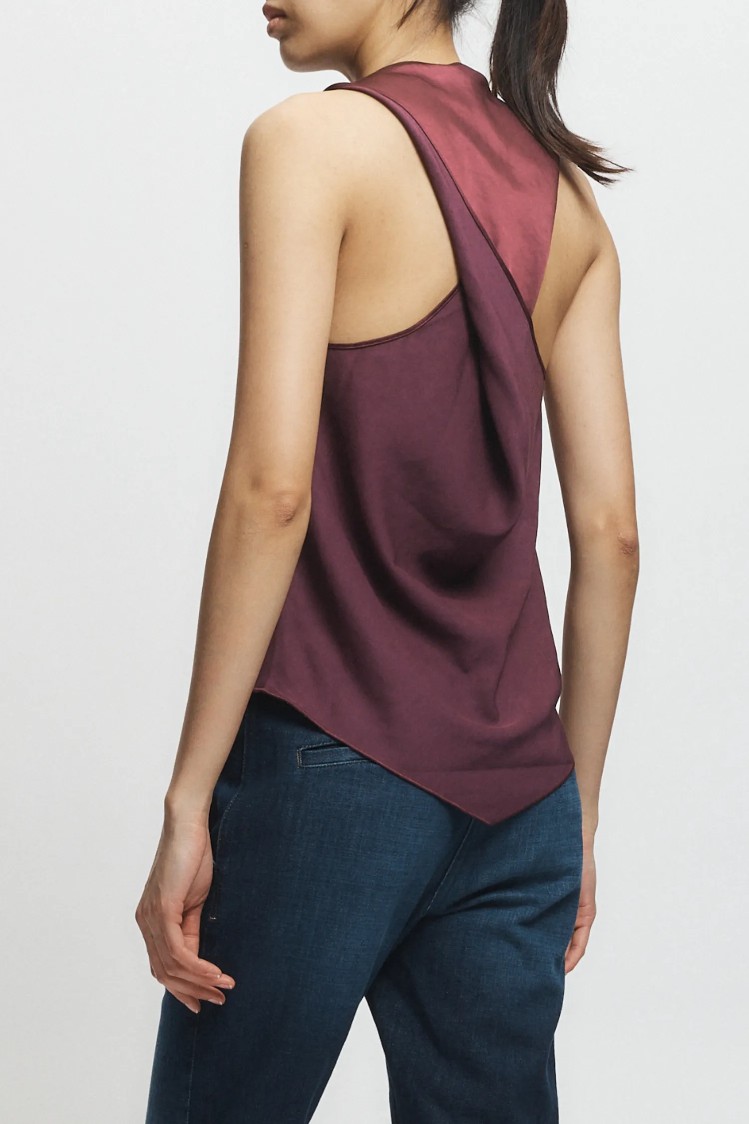 Alessia Twist Back Blouse, Grape sold by Saint Art