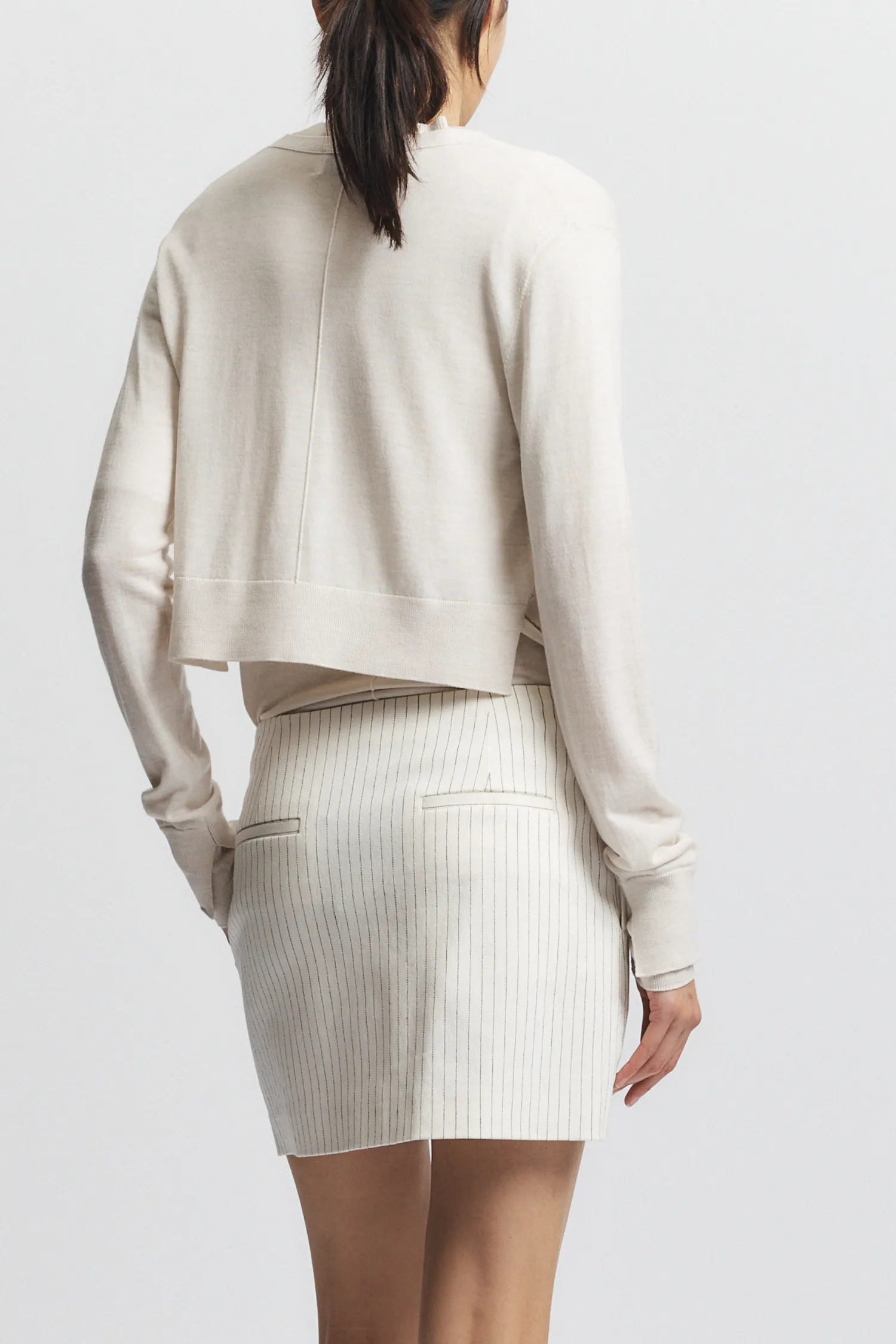 Nixon Cropped Cardigan, Ivory sold by Saint Art product image thumbnail 2
