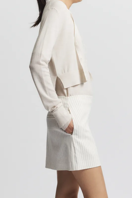 Nixon Cropped Cardigan, Ivory made by Saint Art