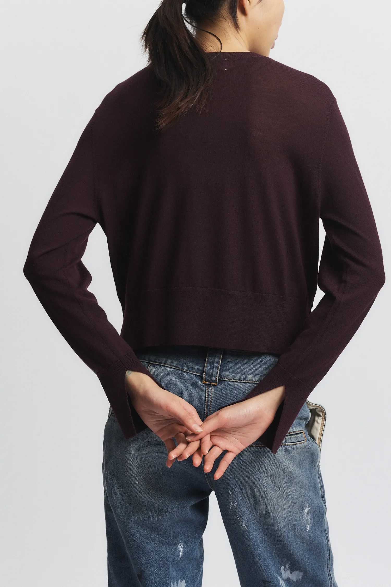 Elodie Layered Crewneck Knit, Grape sold by Saint Art product image thumbnail 3
