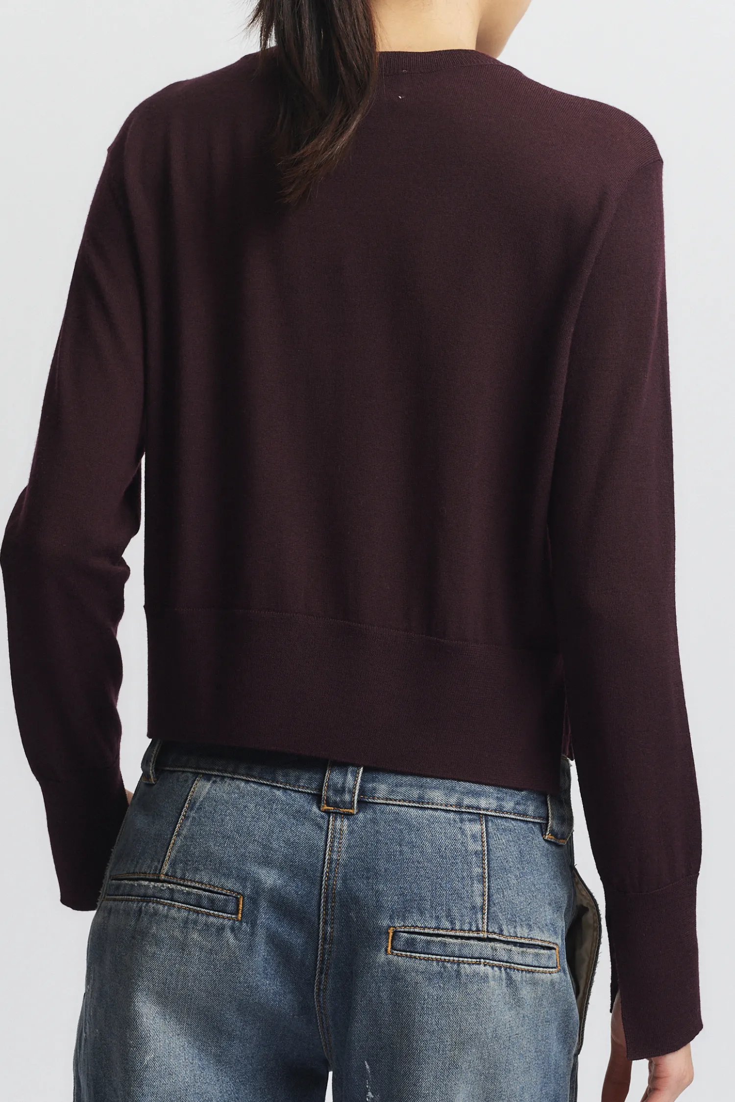 Elodie Layered Crewneck Knit, Grape sold by Saint Art product image thumbnail 5