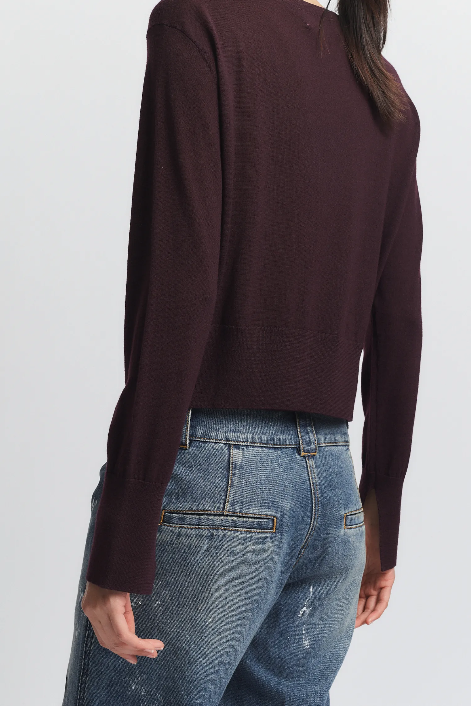 Elodie Layered Crewneck Knit, Grape sold by Saint Art product image thumbnail 4