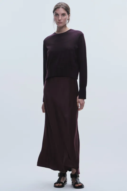 Elodie Layered Crewneck Knit, Grape sold by Saint Art