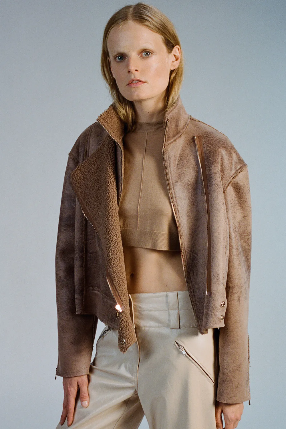Phoebe Faux Sherpa Jacket, Camel sold by Saint Art product image thumbnail 2