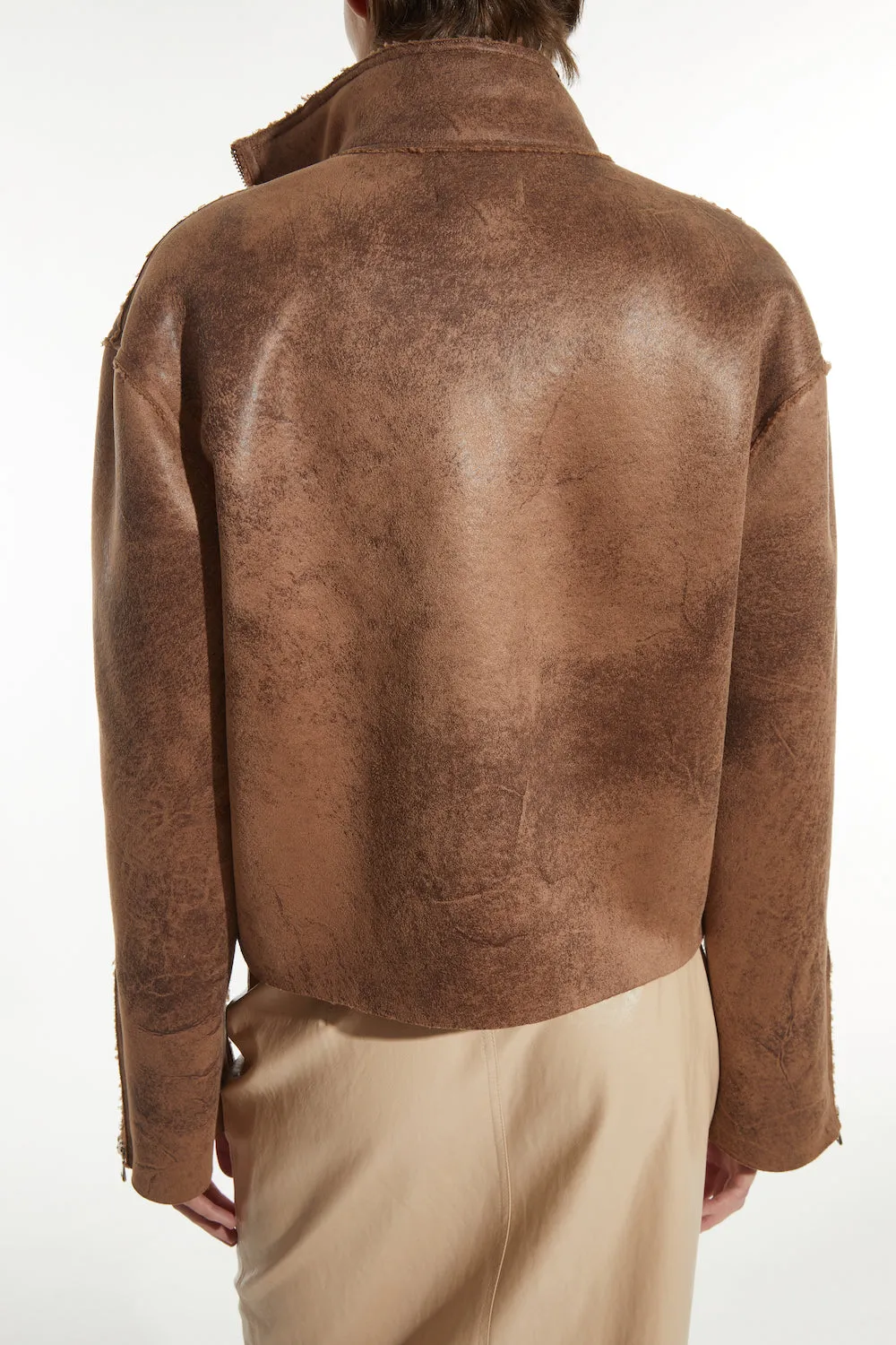 Phoebe Faux Sherpa Jacket, Camel sold by Saint Art product image thumbnail 5