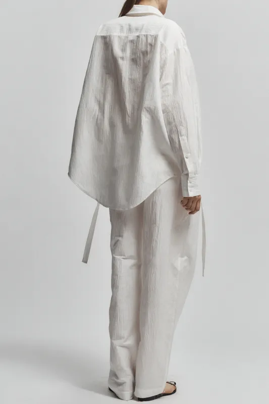 Lara Linen Crinkle Blouse, White sold by Saint Art