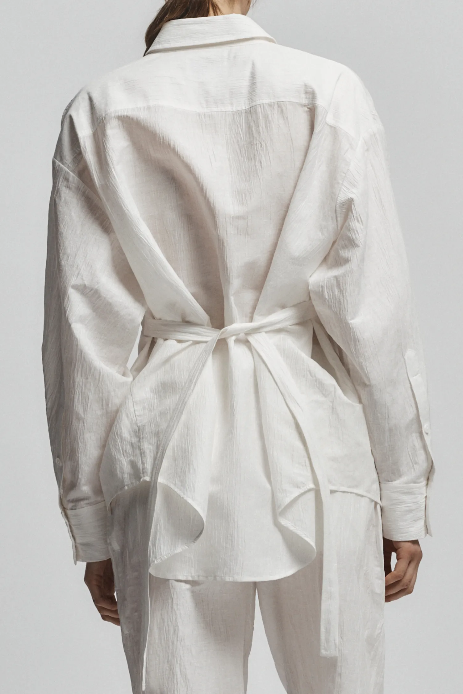 Lara Linen Crinkle Blouse, White sold by Saint Art product image thumbnail 2